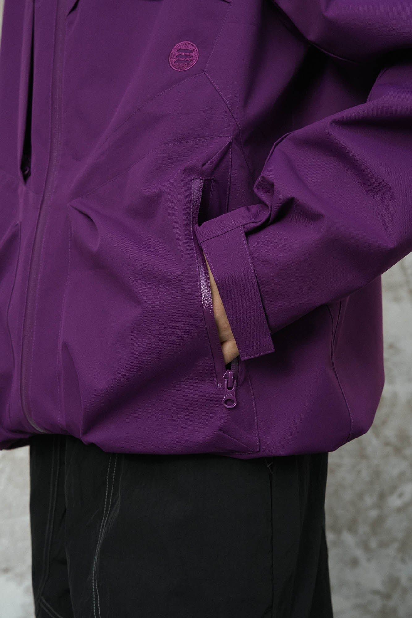 ENSHADOWER Asymmetrical Spliced Drawstring Splash-Proof Windbreaker, premium urban and streetwear designers apparel on PROJECTISR.com, ENSHADOWER