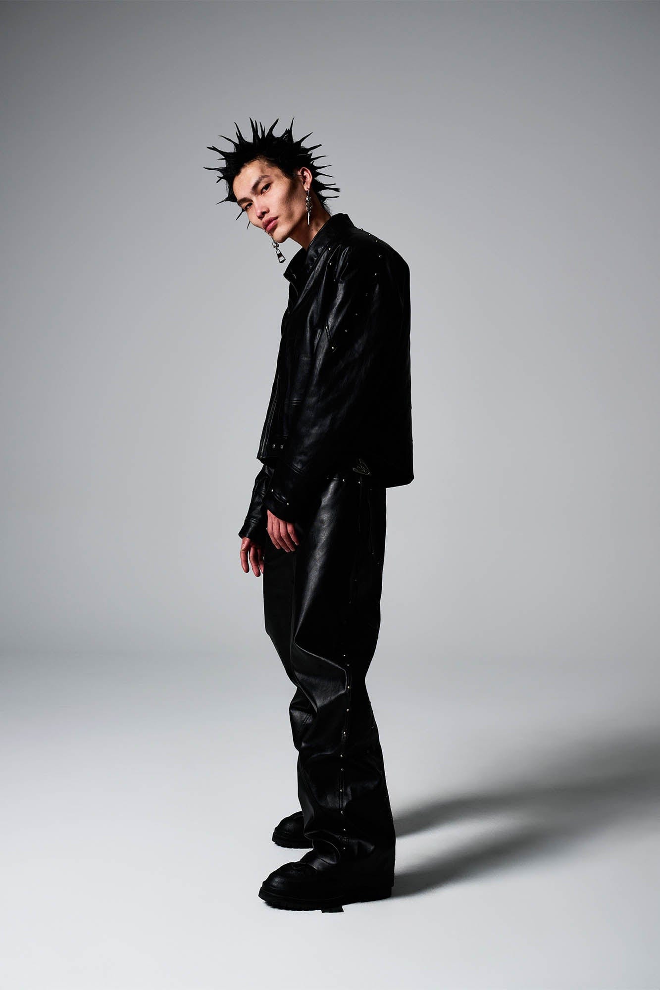 SAVAGEGROWTHWORLD Snake Bone Embroidered Rivet Cropped PU Jacket, premium urban and streetwear designers apparel on PROJECTISR.com, SAVAGEGROWTHWORLD