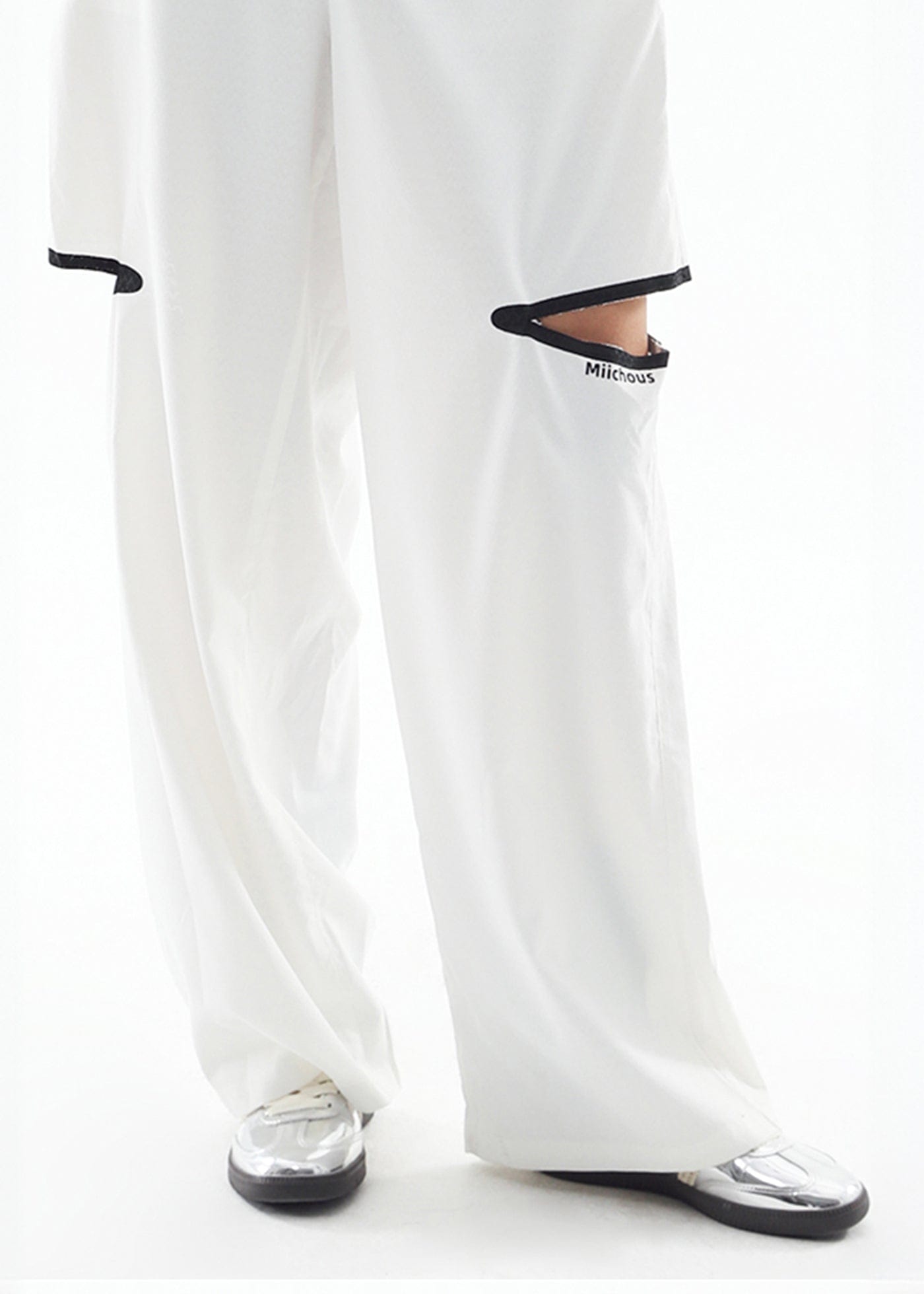 MIICHOUS Modern Cut-out Logo Pants, premium urban and streetwear designers apparel on PROJECTISR.com, Miichous