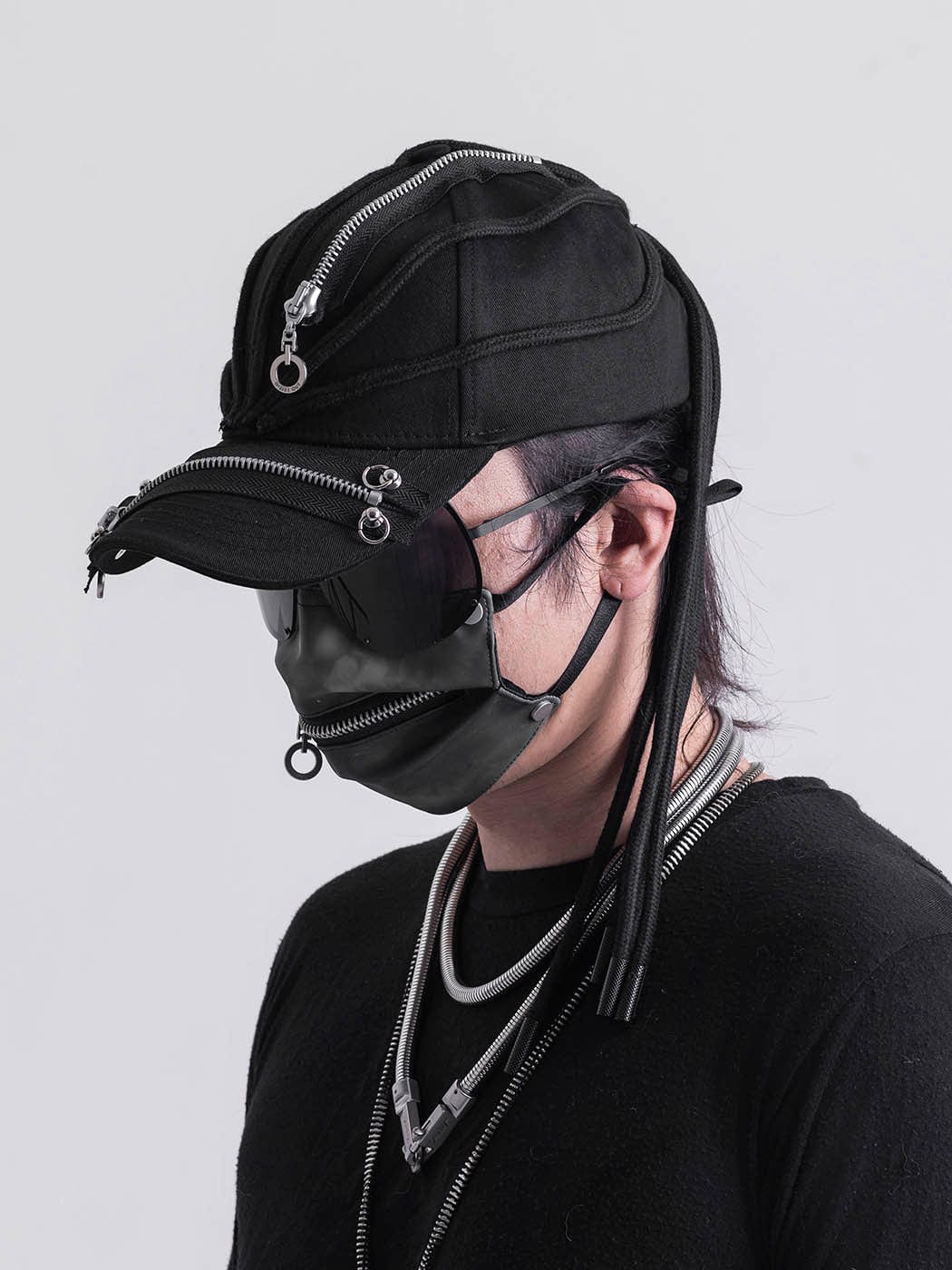 INSIDE OUT Multi-Zipper Dreadlock Cap, premium urban and streetwear designers apparel on PROJECTISR.com, INSIDE OUT