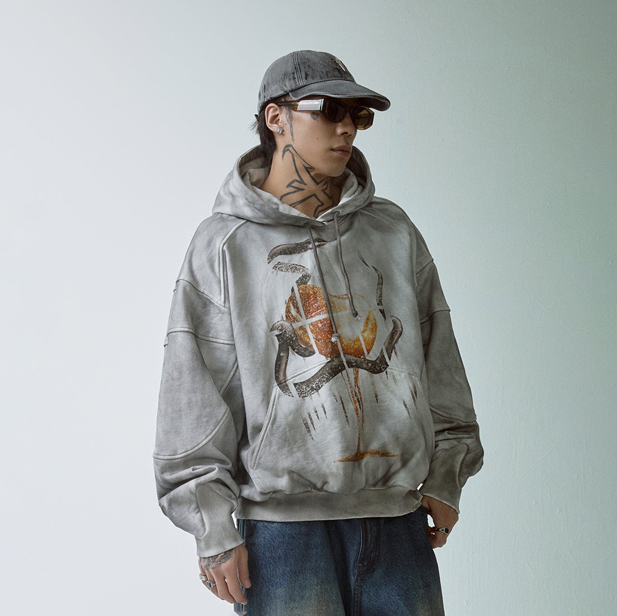 F2CE Retro Deconstructed Snake Hoodie, premium urban and streetwear designers apparel on PROJECTISR.com, F2CE