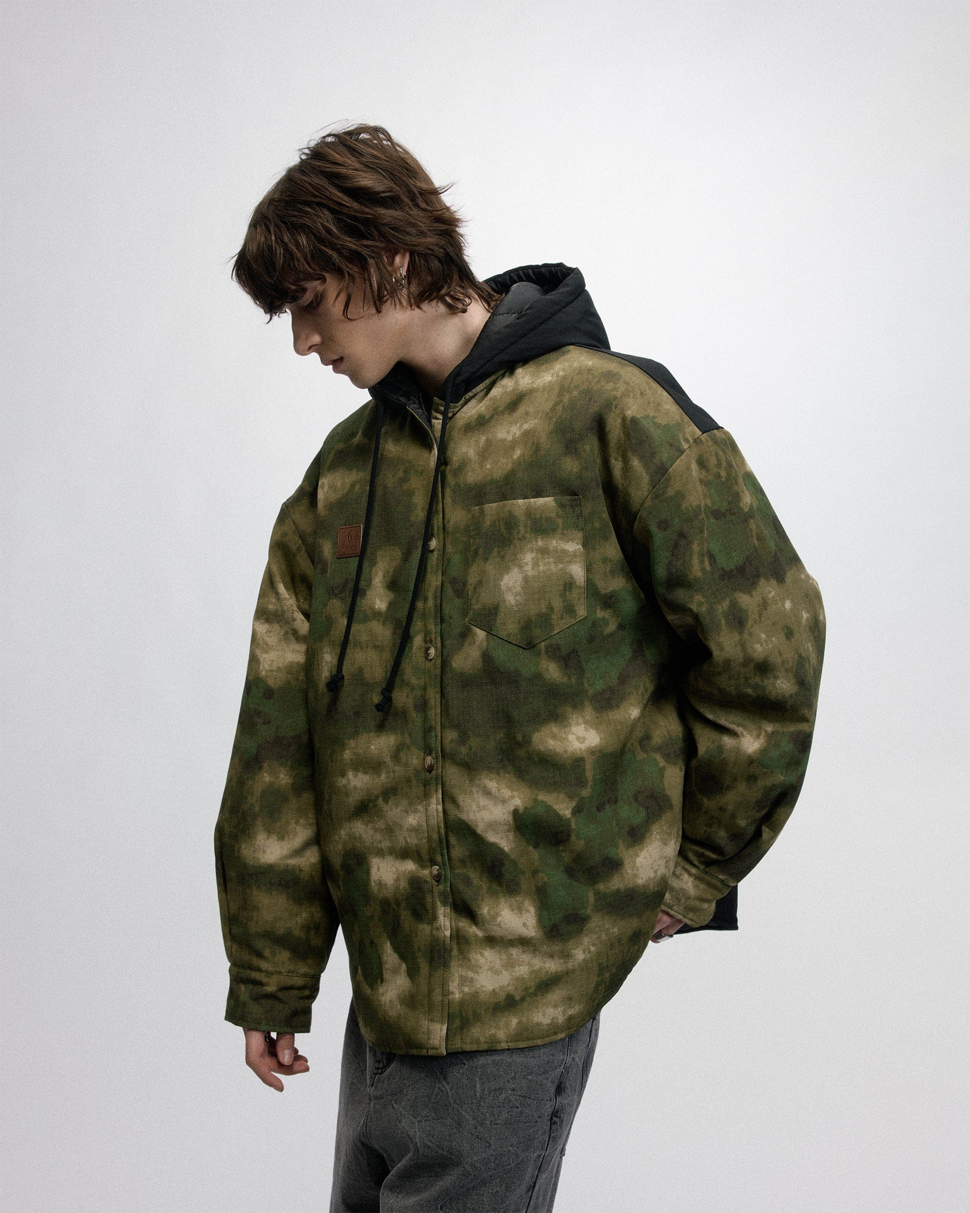 OVDY Tie-Dye Camo Hooded Puffer Jacket, premium urban and streetwear designers apparel on PROJECTISR.com, OVDY