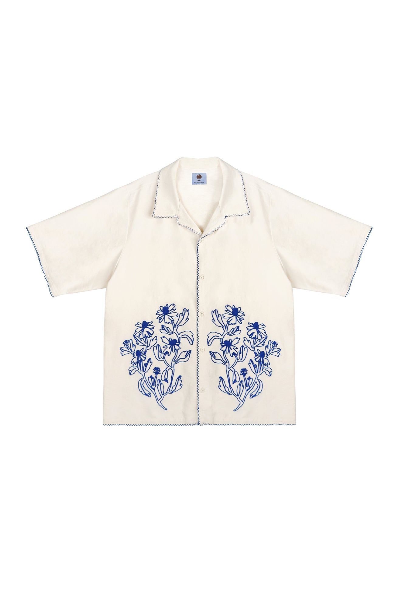 MIICHOUS Floral Embroidered Short-Sleeve Shirt, premium urban and streetwear designers apparel on PROJECTISR.com, MIICHOUS