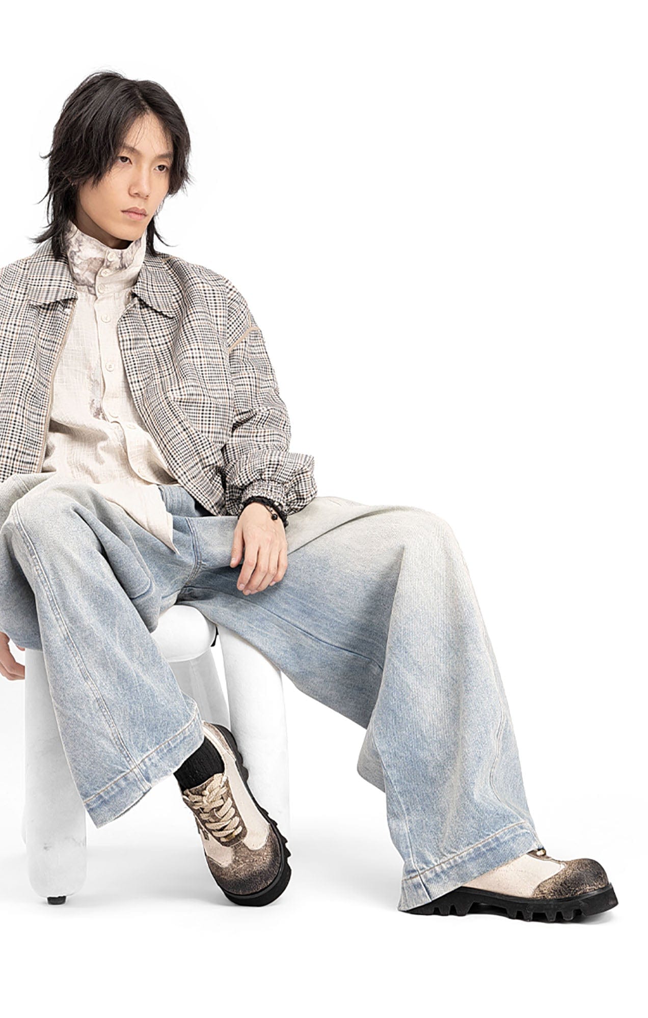 REWRITE Distressed Stitch Panel Chunky Oxfords, premium urban and streetwear designers apparel on PROJECTISR.com, REWRITE