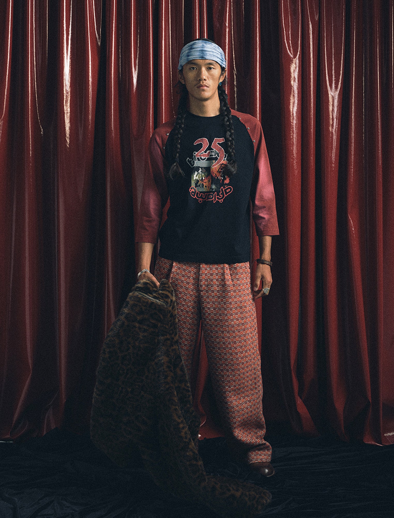 TRECLUB Studded Raglan Graphic 3/4 Sleeve Tee, premium urban and streetwear designers apparel on PROJECTISR.com, TRECLUB