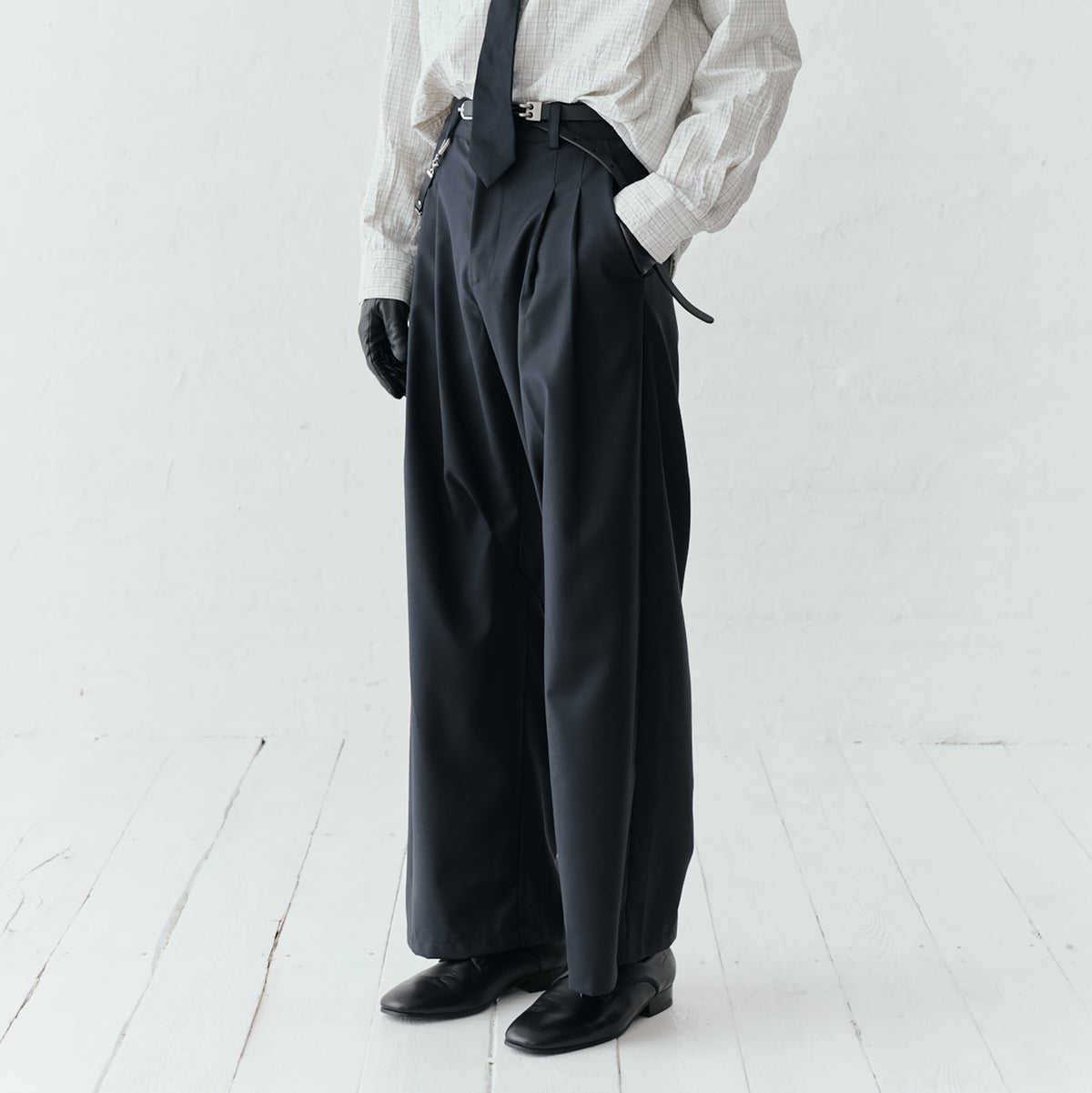 GRAINMUSTARD High-Waist Wide-Leg Trousers