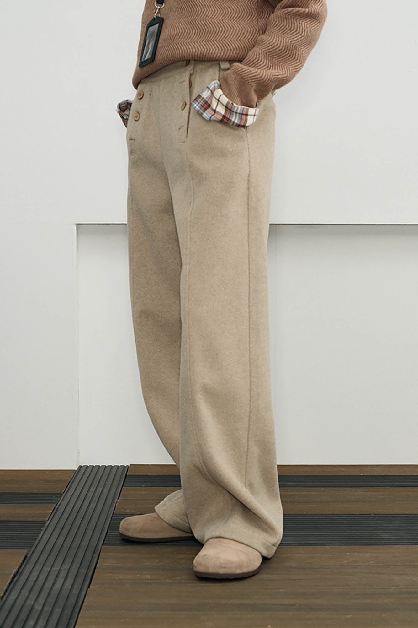 KREATE Double-Breasted Straight-Leg Pants, premium urban and streetwear designers apparel on PROJECTISR.com, KREATE