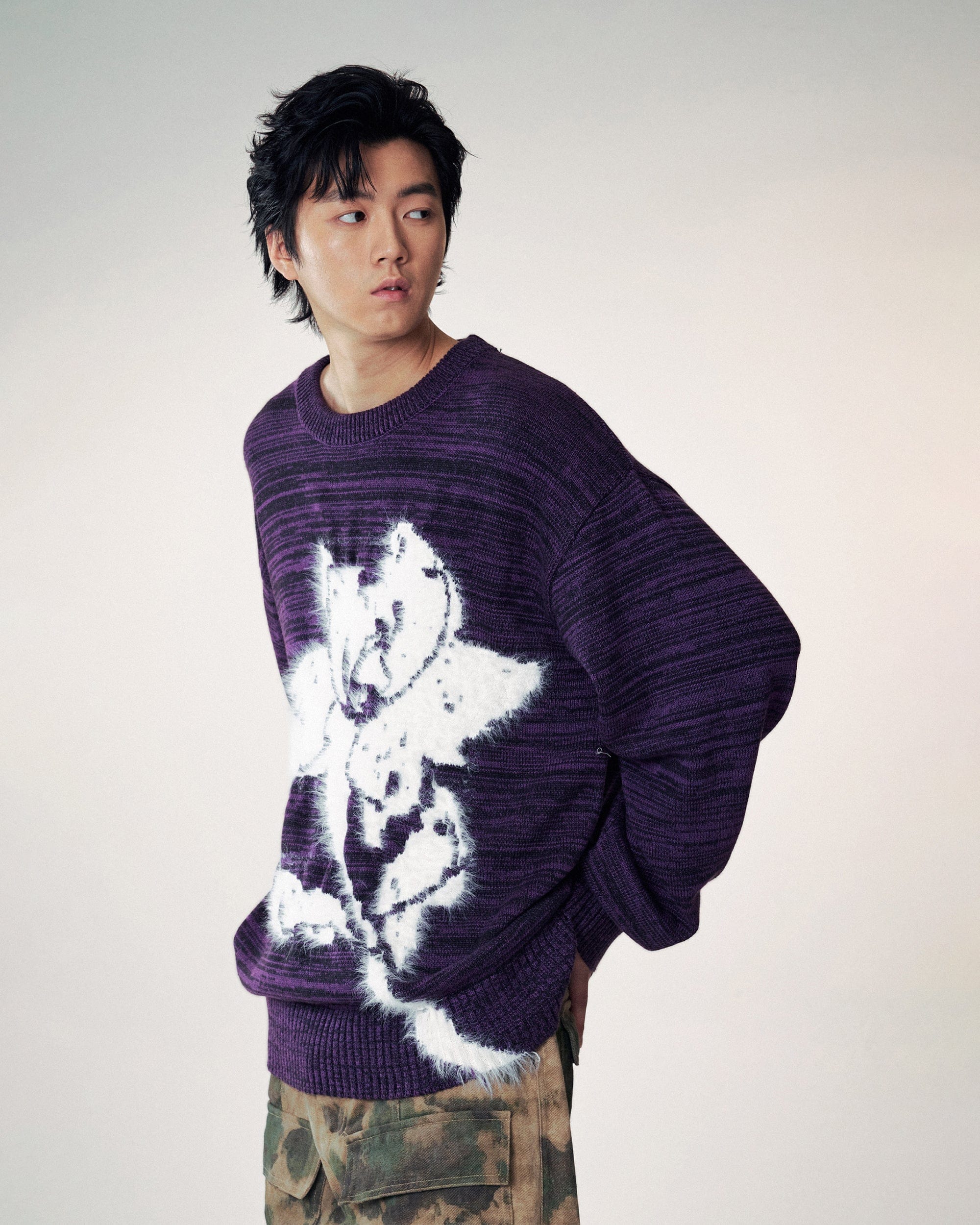 1997 POSTOFFICE Modern Knitted Lotus Sweatshirt, premium urban and streetwear designers apparel on PROJECTISR.com, 1997 POSTOFFICE