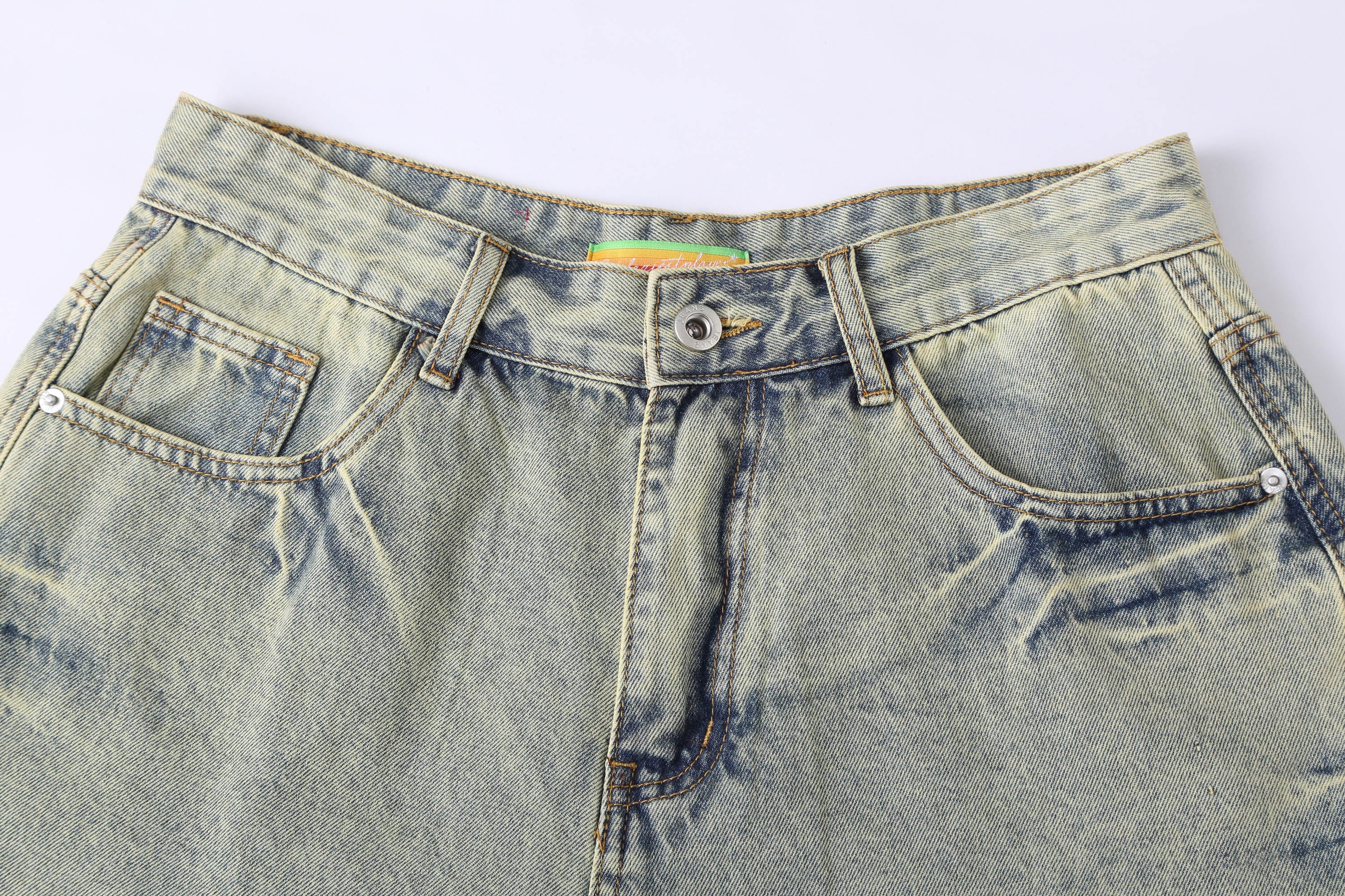CLP Washed Ripped Knee-Length Denim Shorts, premium urban and streetwear designers apparel on PROJECTISR.com, CLP