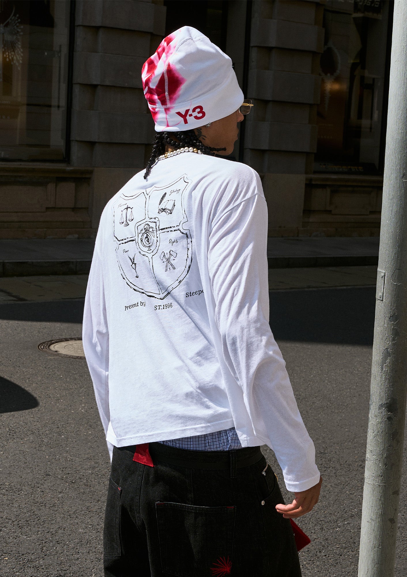 STEEPC Double-Button Graphic Long-Sleeve Tee, premium urban and streetwear designers apparel on PROJECTISR.com, STEEPC