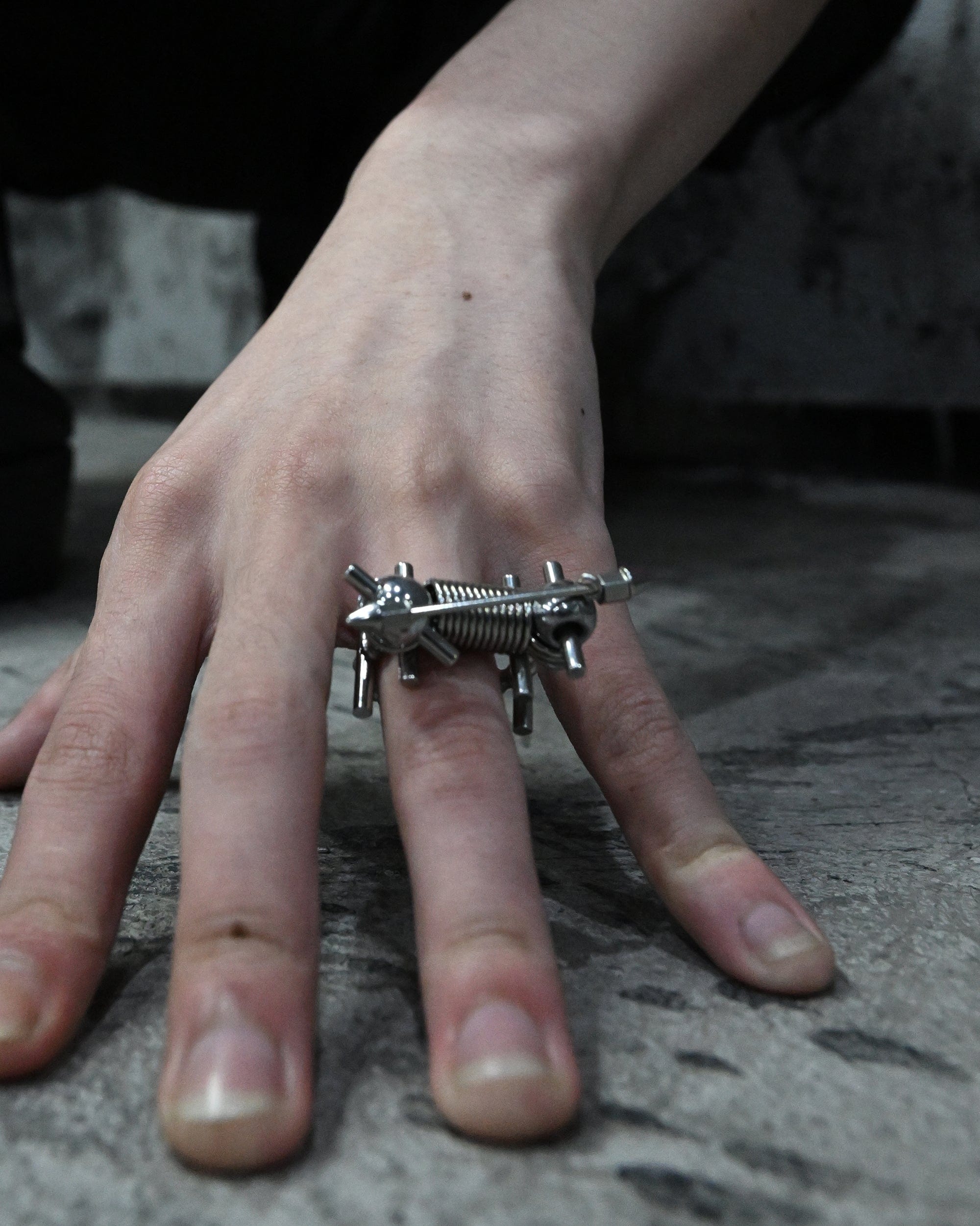 ILLUSORY Ex Machina Adjustable Rivet Ring, premium urban and streetwear designers apparel on PROJECTISR.com, ILLUSORY