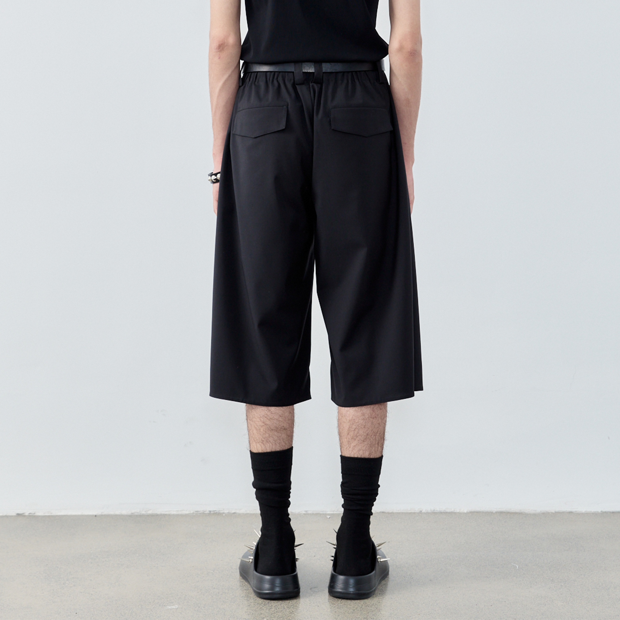 GRAINMUSTARD High-Waist Pleated Wool-Blend Cropped Trousers
