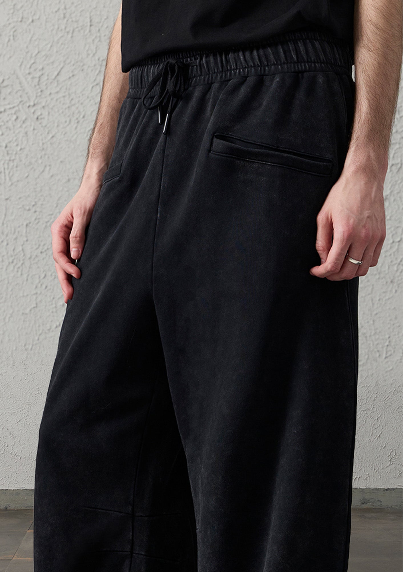 ORGANIC EMOTION Waxed-Wash Oversized Curved Pants, premium urban and streetwear designers apparel on PROJECTISR.com, ORGANIC EMOTION