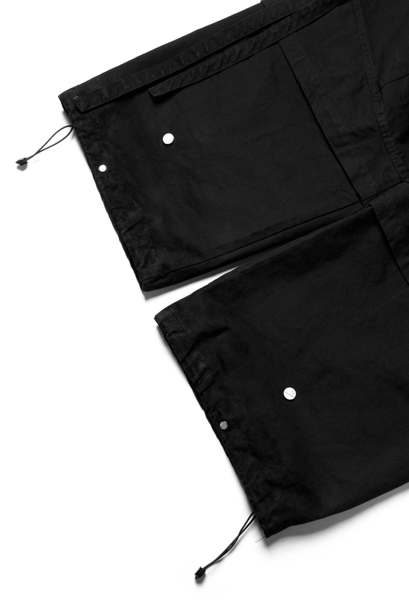 RELABEL Multi-Pocket Detachable Scarf Distressed Cargo Black, premium urban and streetwear designers apparel on PROJECTISR.com, RELABEL