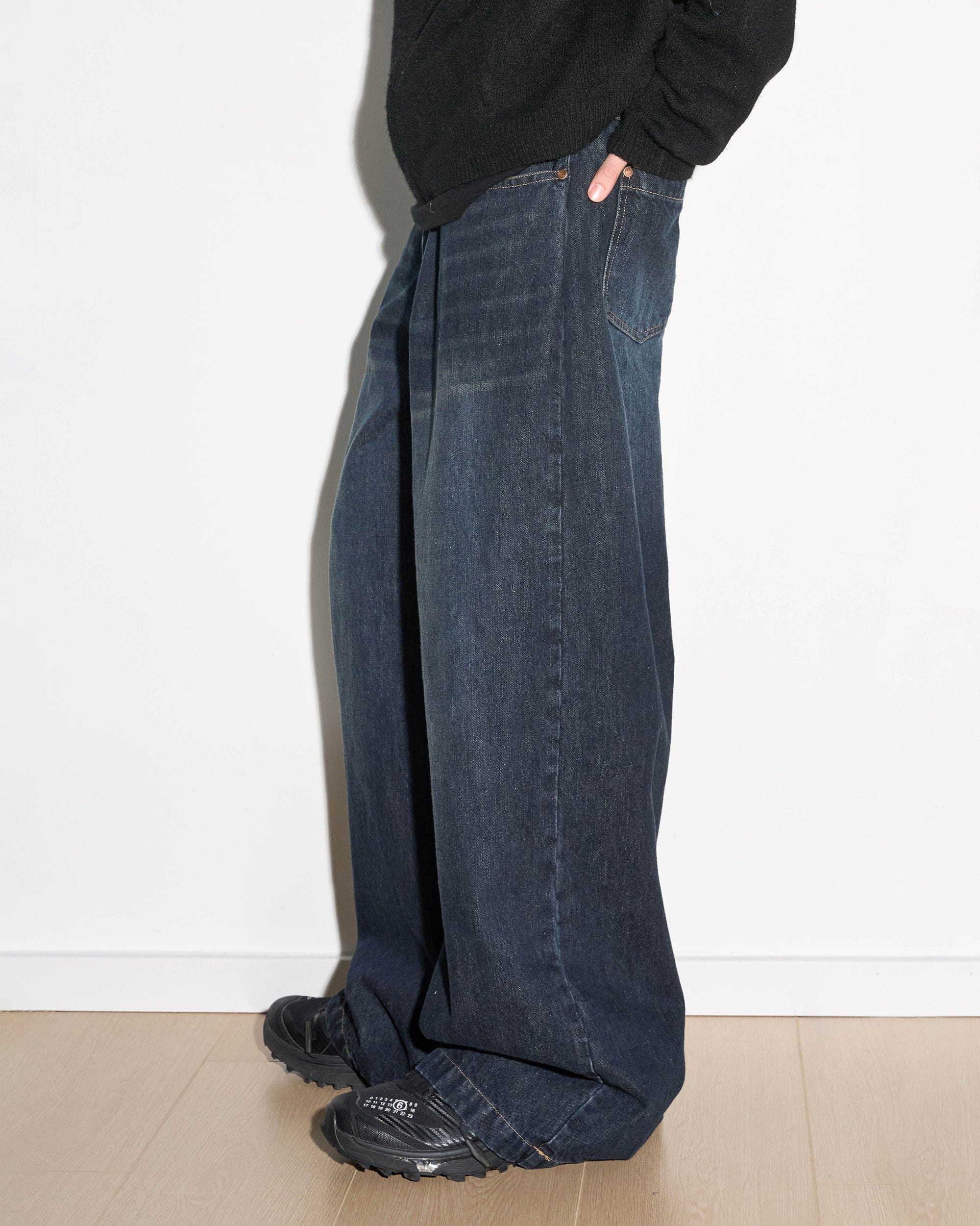 49PERCENT Modern Washed Rivet Straight-Leg Jeans, premium urban and streetwear designers apparel on PROJECTISR.com, 49PERCENT