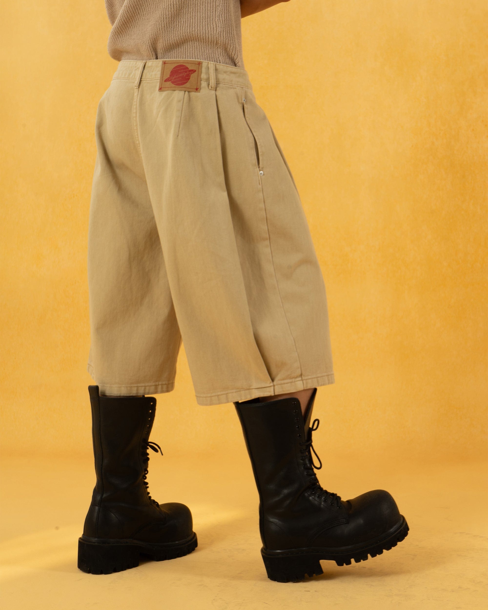 CLP Classic Rivet Pleated Oversized Shorts, premium urban and streetwear designers apparel on PROJECTISR.com, CLP