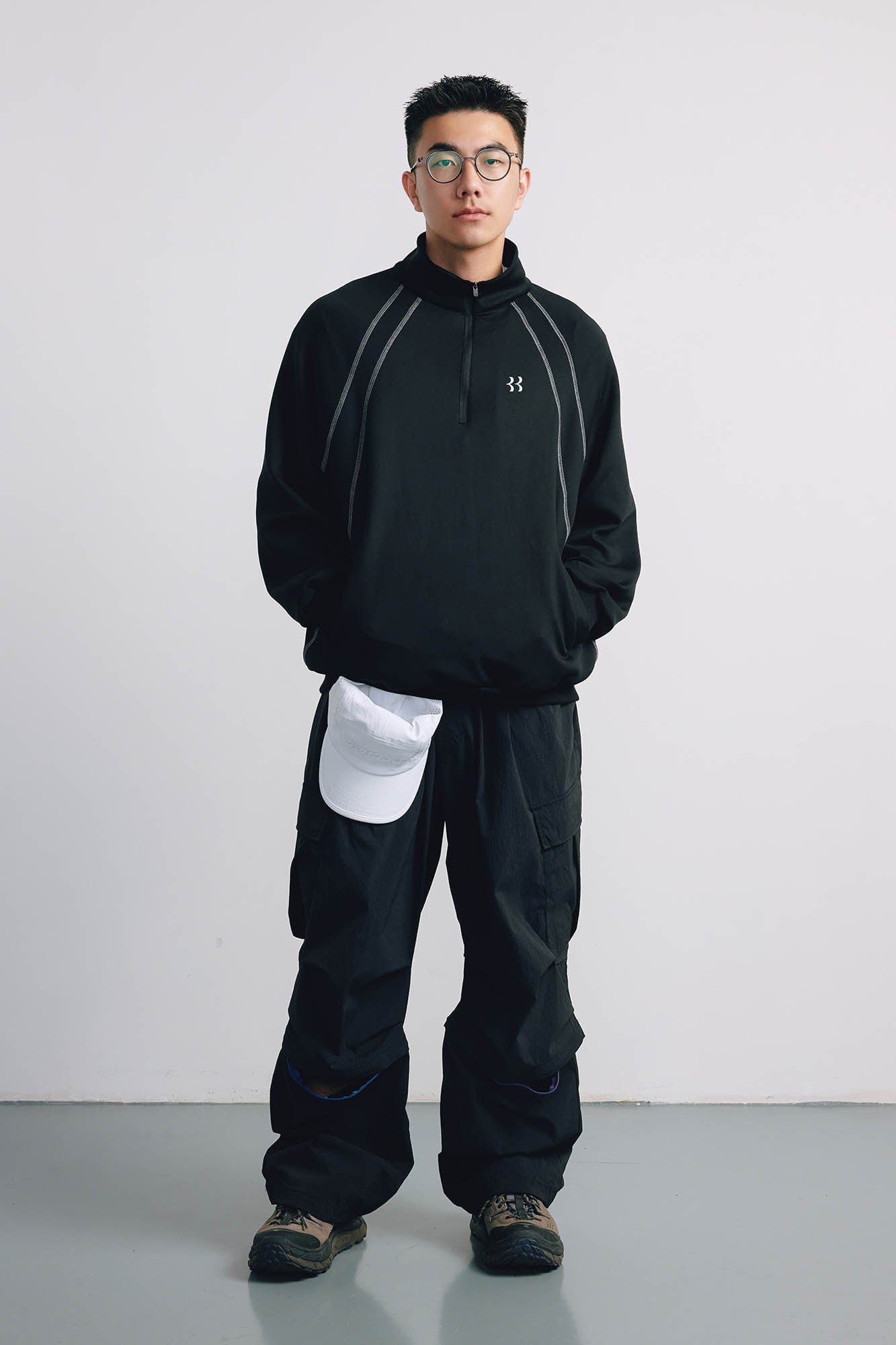 BANANA CLUB Stitch Half-Zip Pullover Sweatshirt, premium urban and streetwear designers apparel on PROJECTISR.com, BANANA CLUB