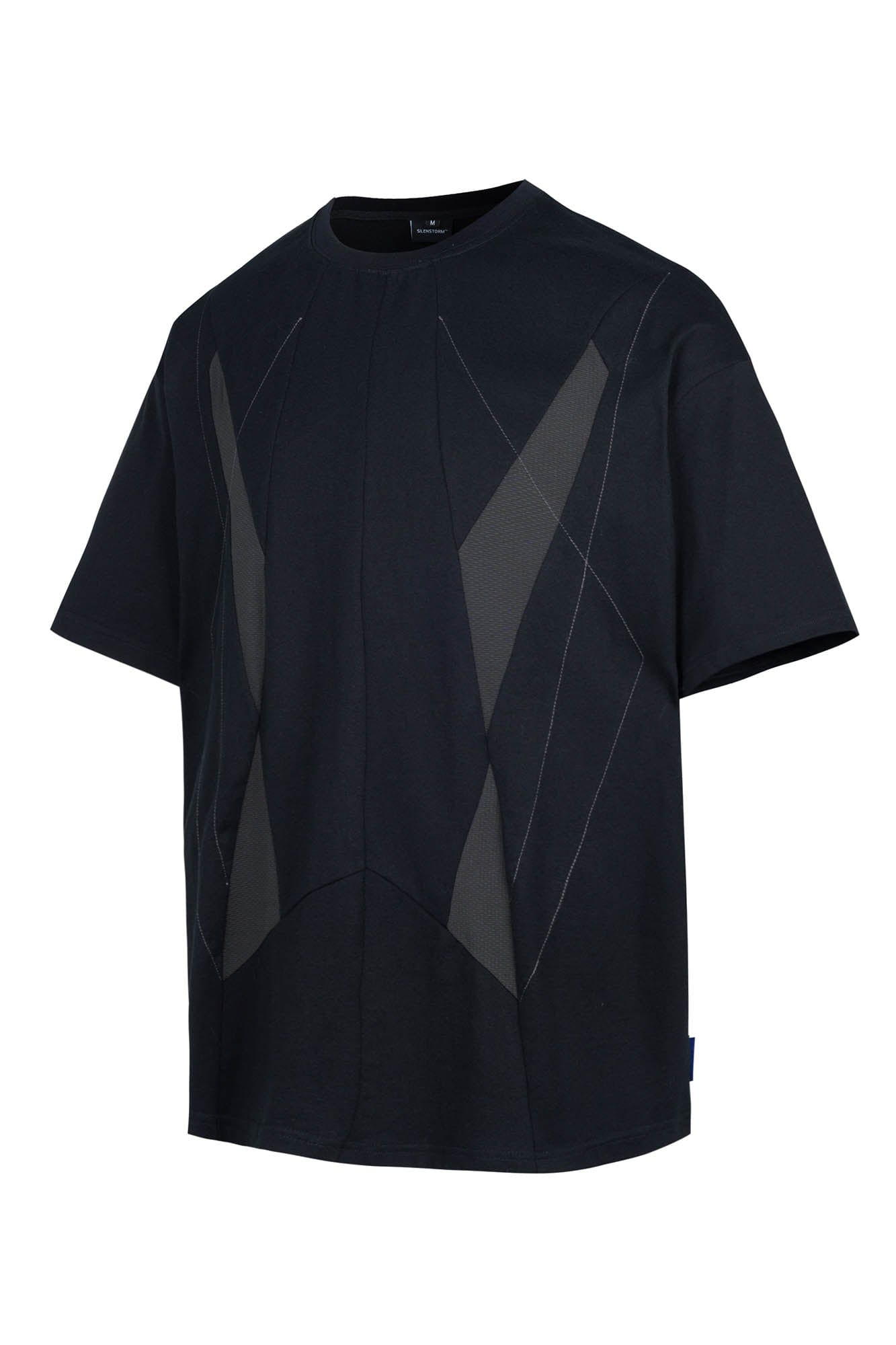 SILENSTORM Geometric Spliced Mesh T-Shirt, premium urban and streetwear designers apparel on PROJECTISR.com, SILENSTORM