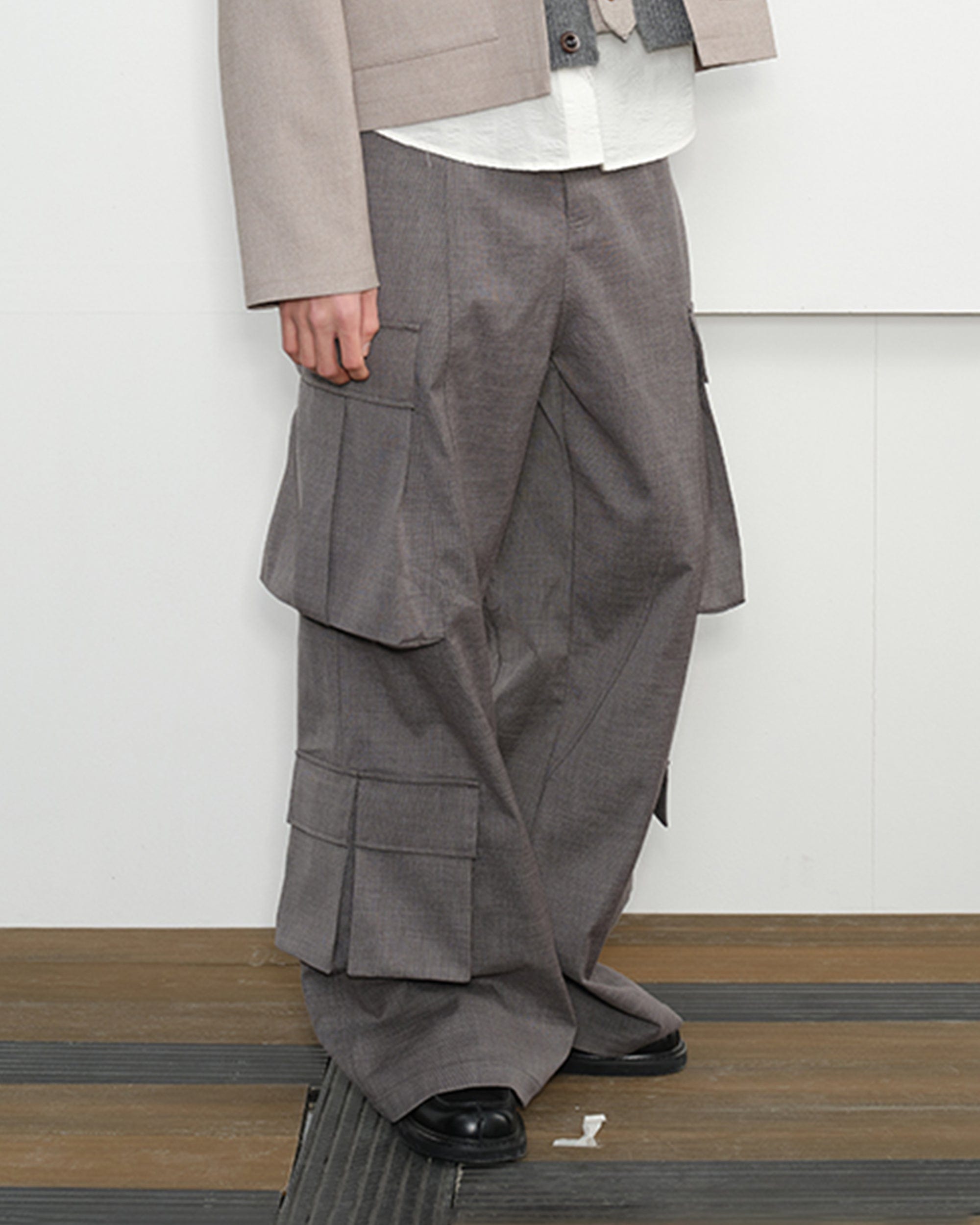 KREATE Multi-Pocket Wide-Leg Cargo Trousers, premium urban and streetwear designers apparel on PROJECTISR.com, KREATE