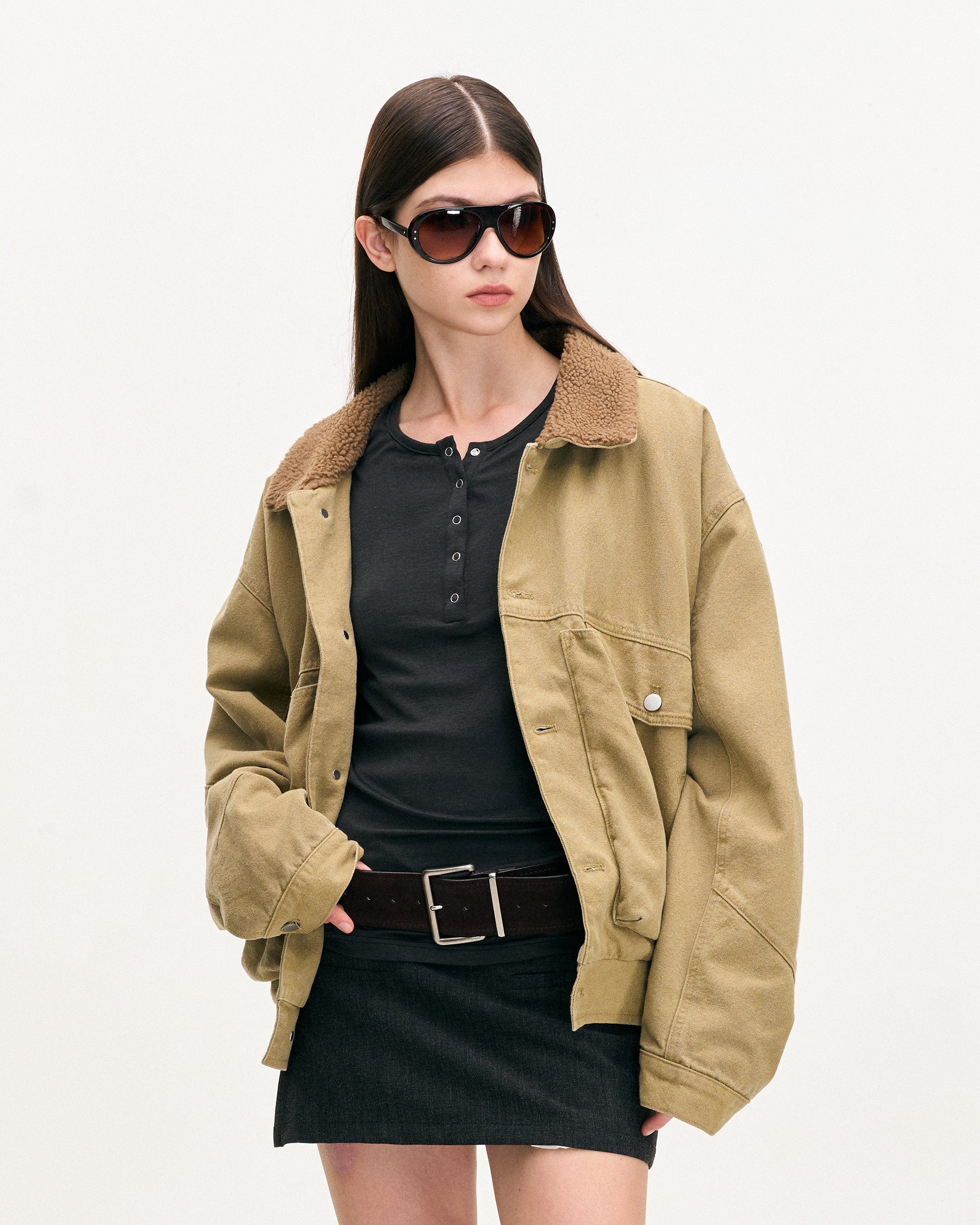 LEONSENSE Big Pocket Fleece-Lined Barn Jacket, premium urban and streetwear designers apparel on PROJECTISR.com, LEONSENSE