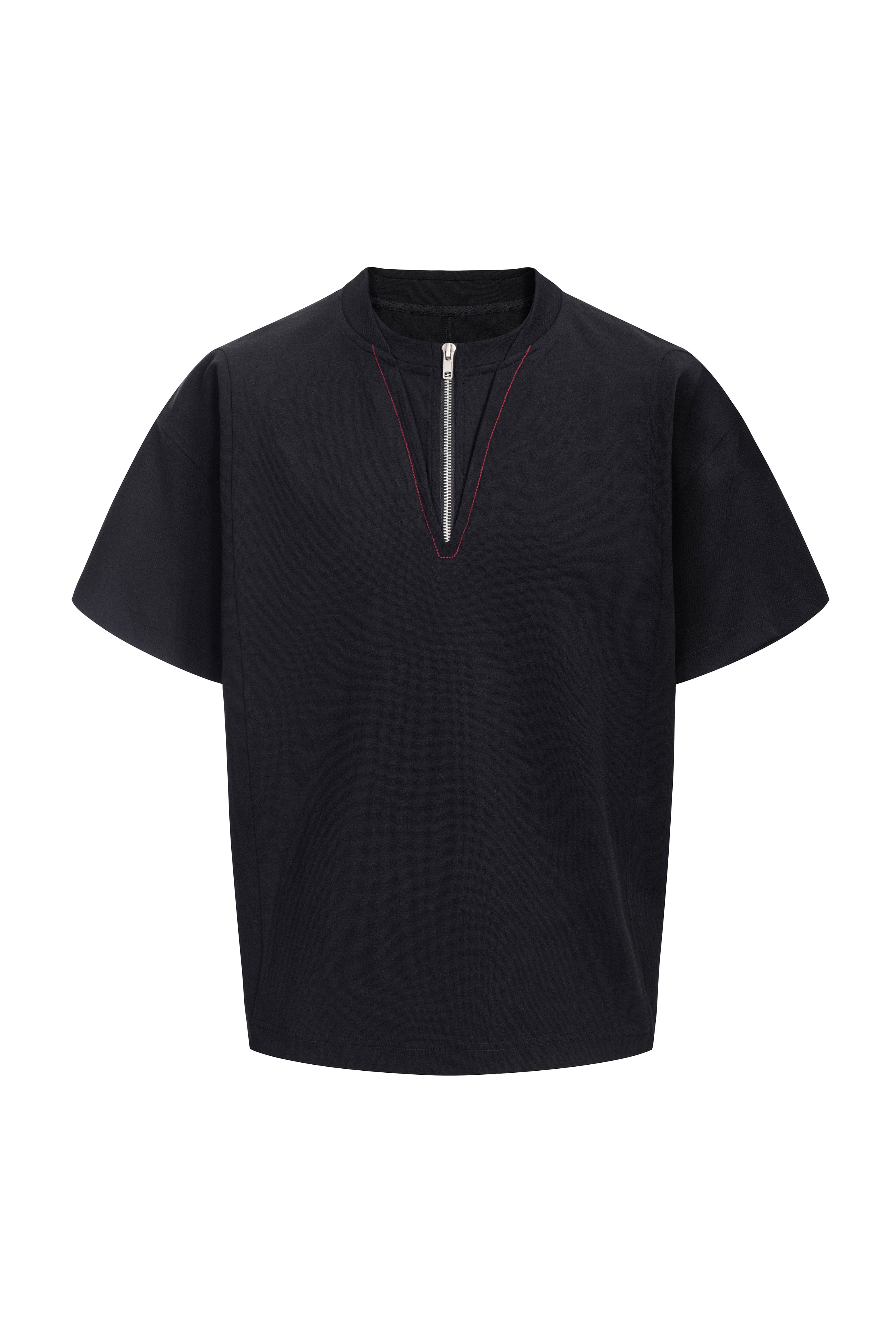 CATSSTAC Cross Spliced Dual-Zip T-Shirt, premium urban and streetwear designers apparel on PROJECTISR.com, CATSSTAC