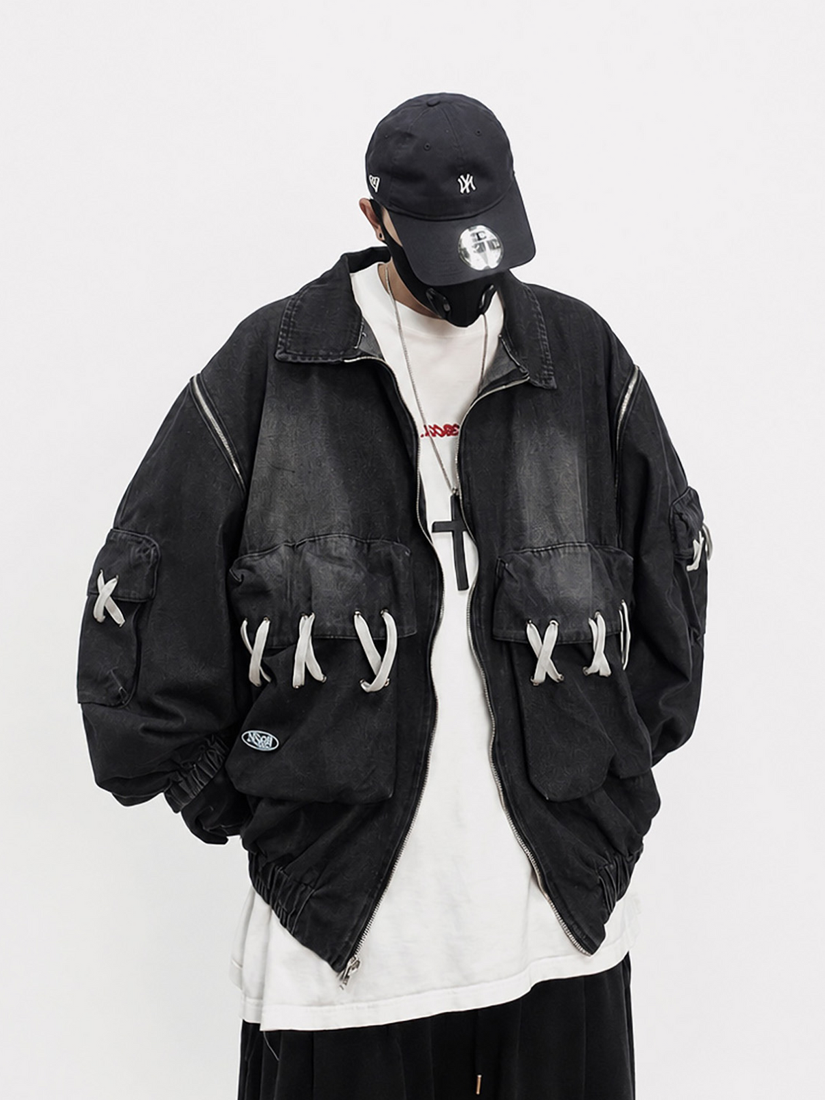 UUCSCC Retro Detachable-Sleeve Multi-Pocket Denim Jacket