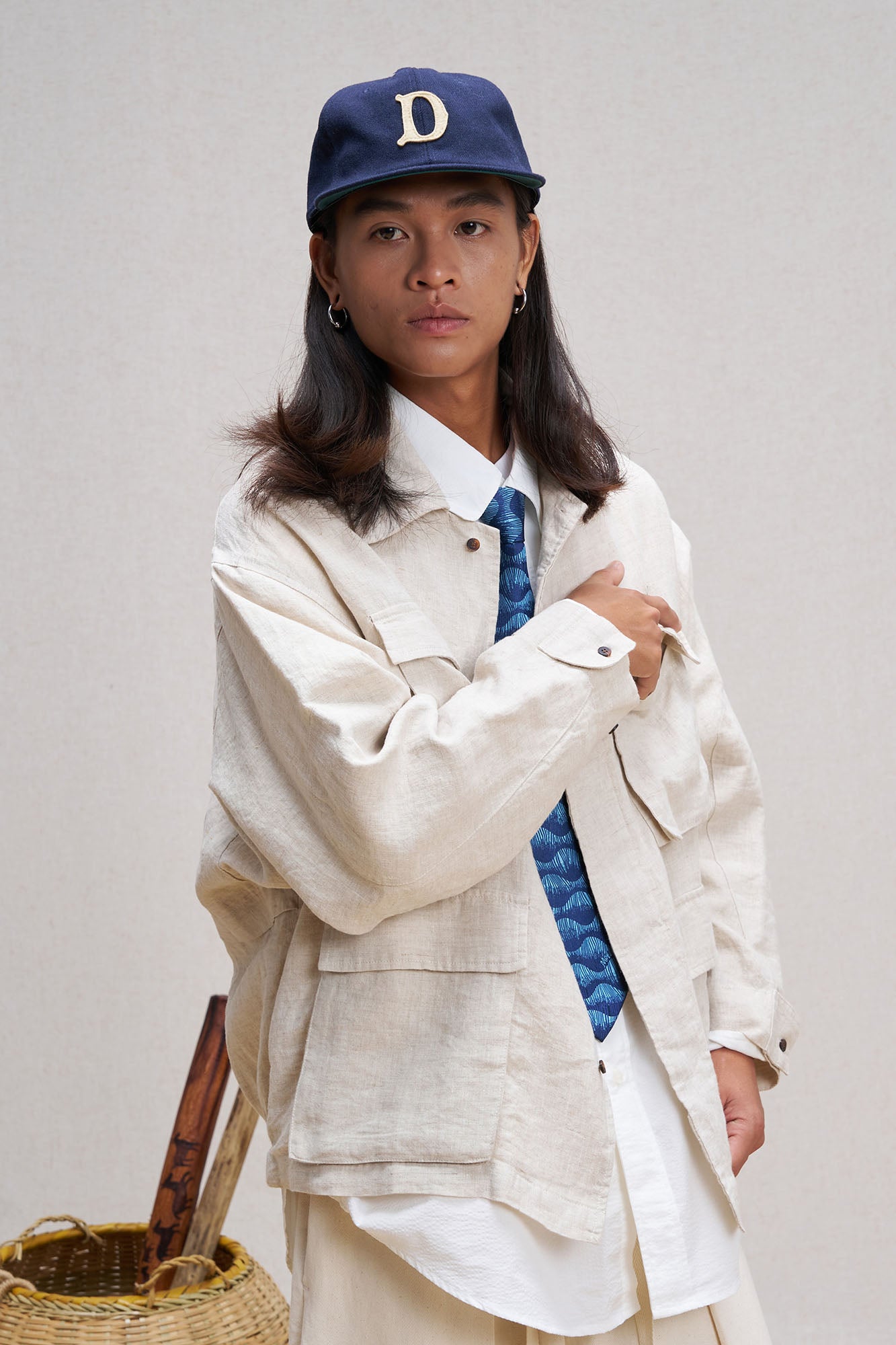 UNLIMITED MOTE Multi-Pocket Linen Shirt