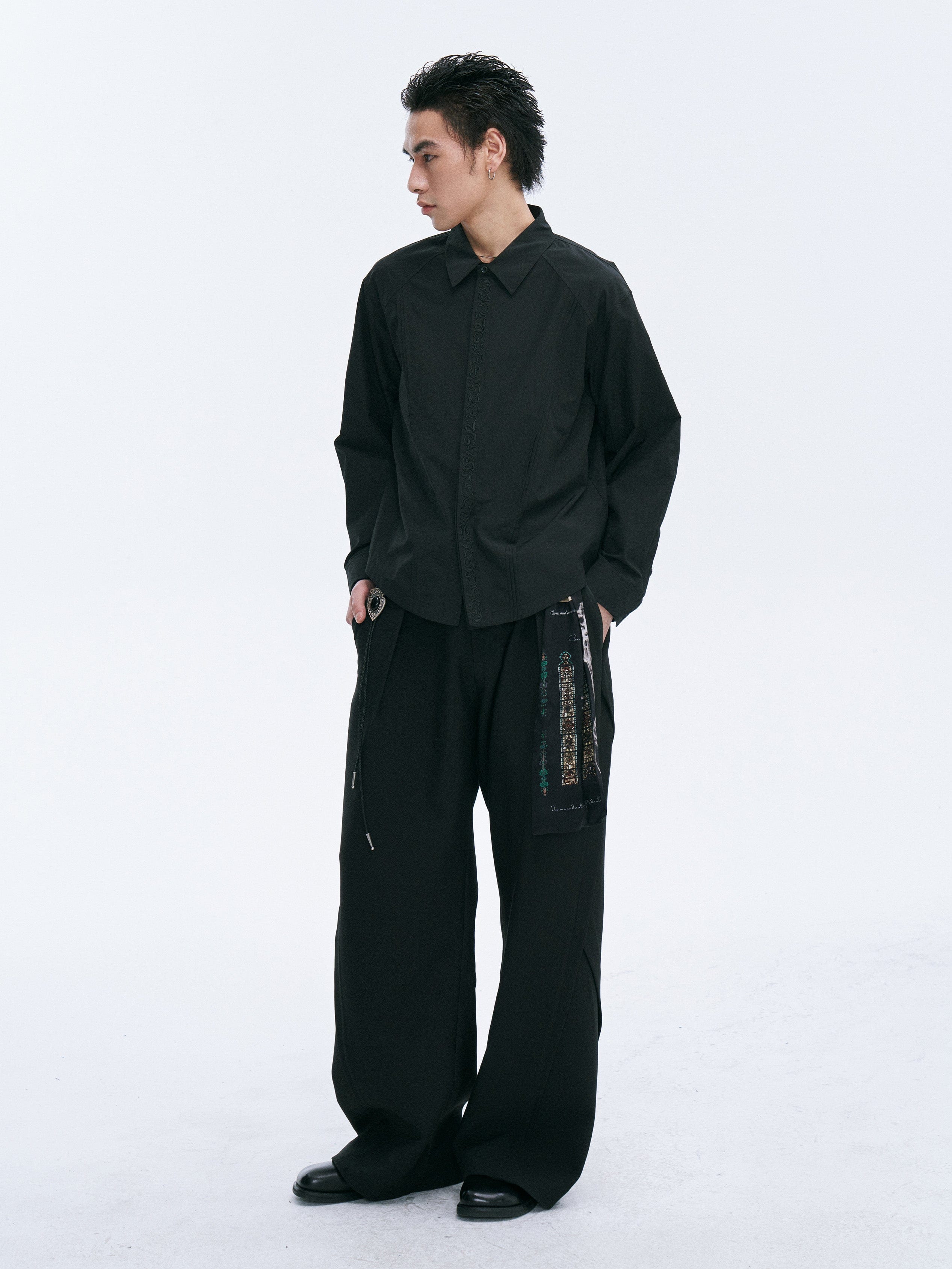 CATSSTAC Layered Seamline Floral Embroidered Shirt, premium urban and streetwear designers apparel on PROJECTISR.com, CATSSTAC