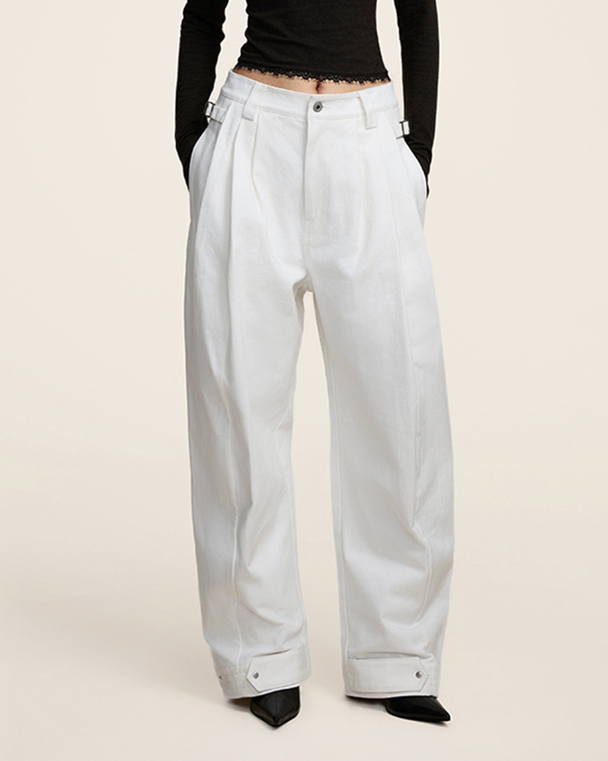 OPICLOTH Crinkled Wide-Leg Pants, premium urban and streetwear designers apparel on PROJECTISR.com, OPICLOTH