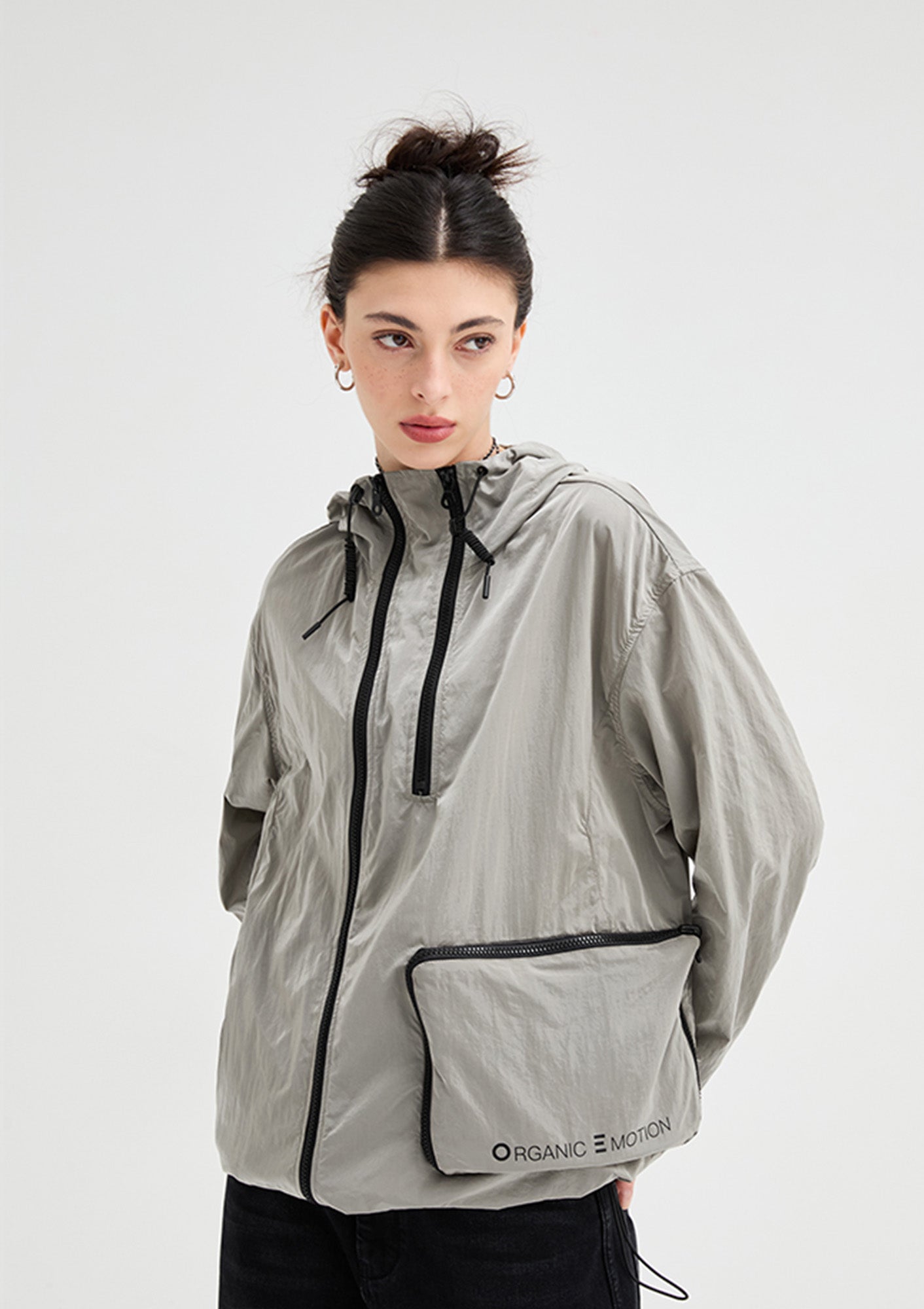 ORGANIC EMOTION Packable Utility UV Protection Hooded Windbreaker, premium urban and streetwear designers apparel on PROJECTISR.com, ORGANIC EMOTION