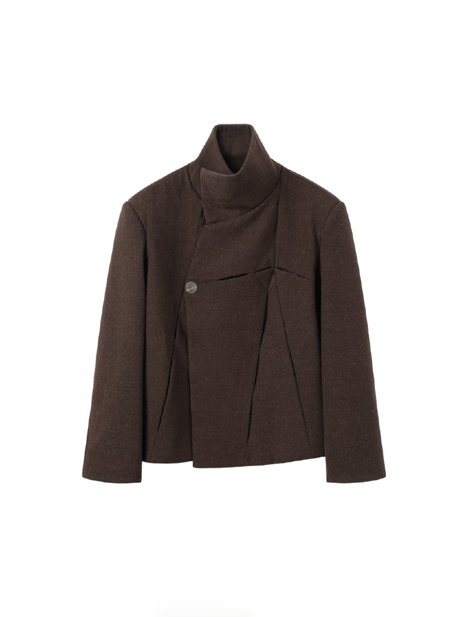 ALVNG AR ANTS Asymmetrical Wool-Blend High-Neck Jacket