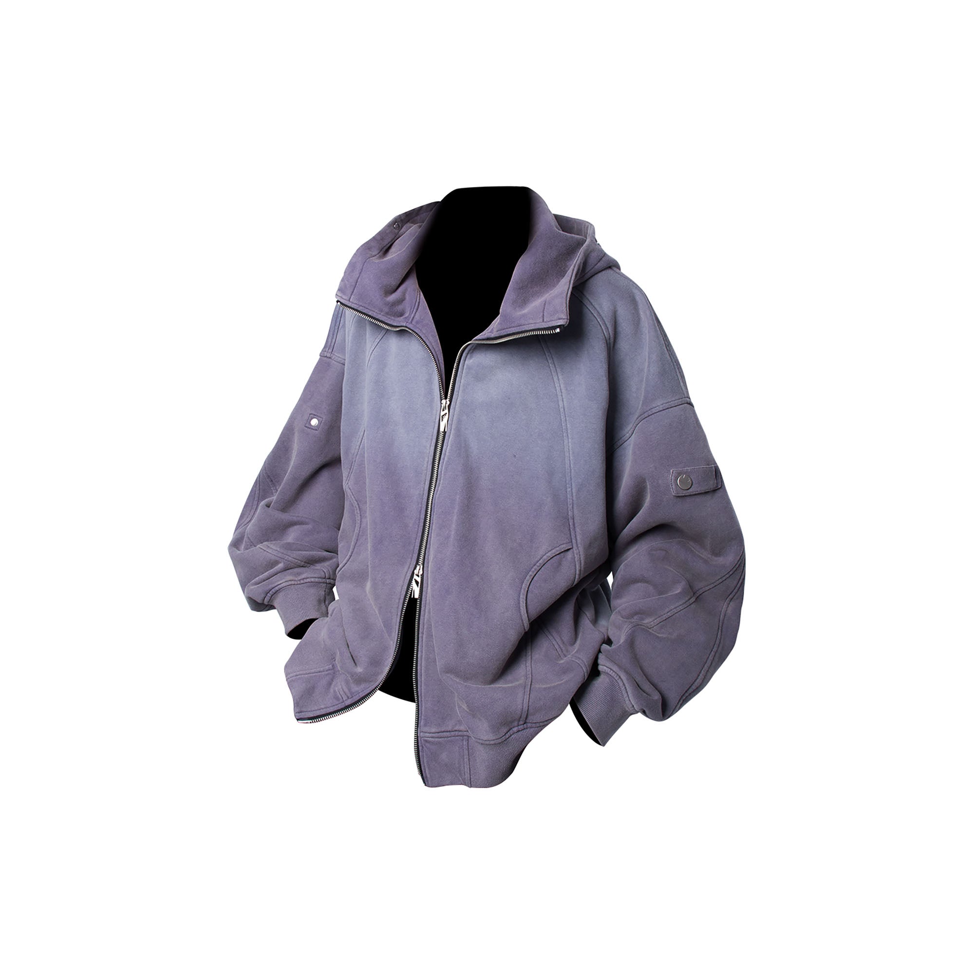 RELABEL Gradient Washed Panel Hooded Jacket Purple