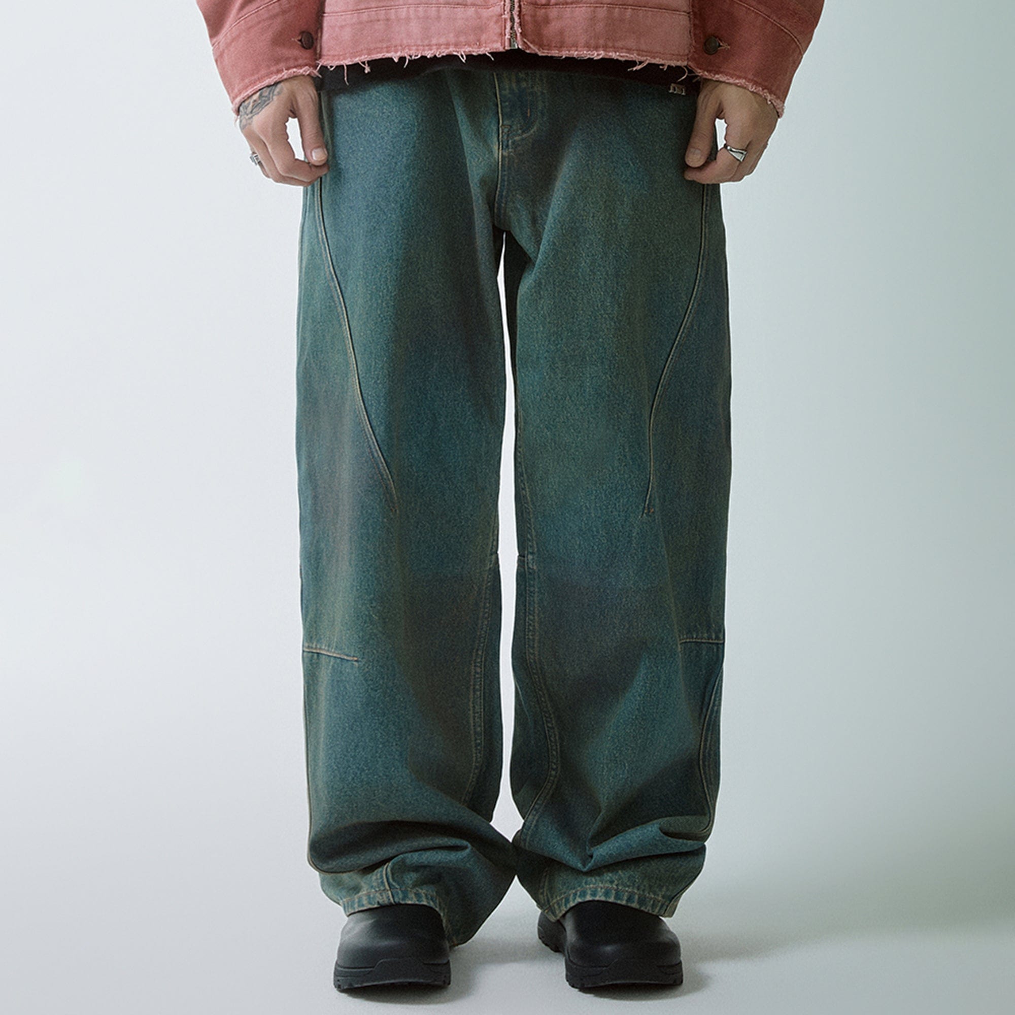 F2CE Deconstructed Washed Pants, premium urban and streetwear designers apparel on PROJECTISR.com, F2CE