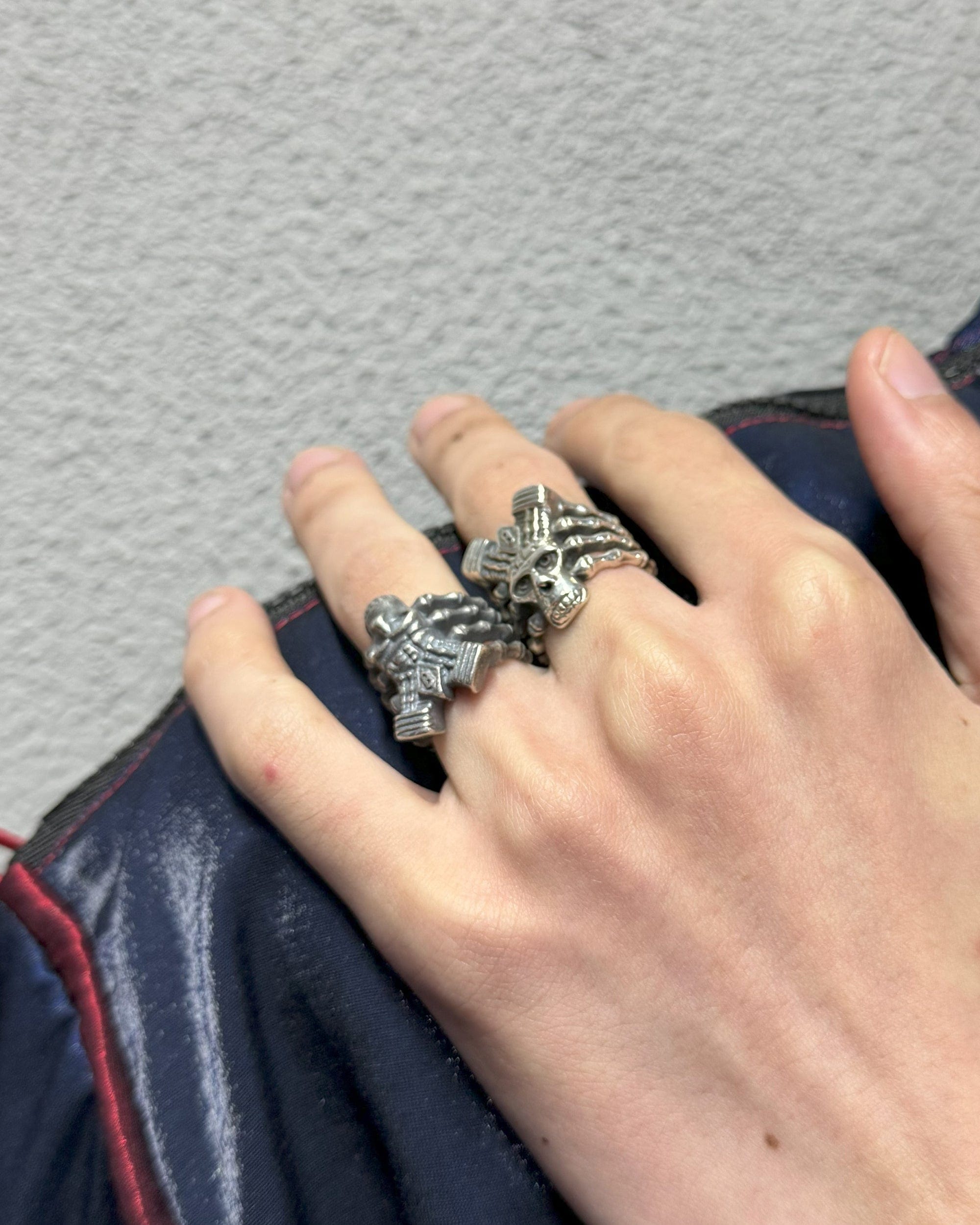 ILLUSORY Demon Skull Finger Skeleton Ring, premium urban and streetwear designers apparel on PROJECTISR.com, ILLUSORY