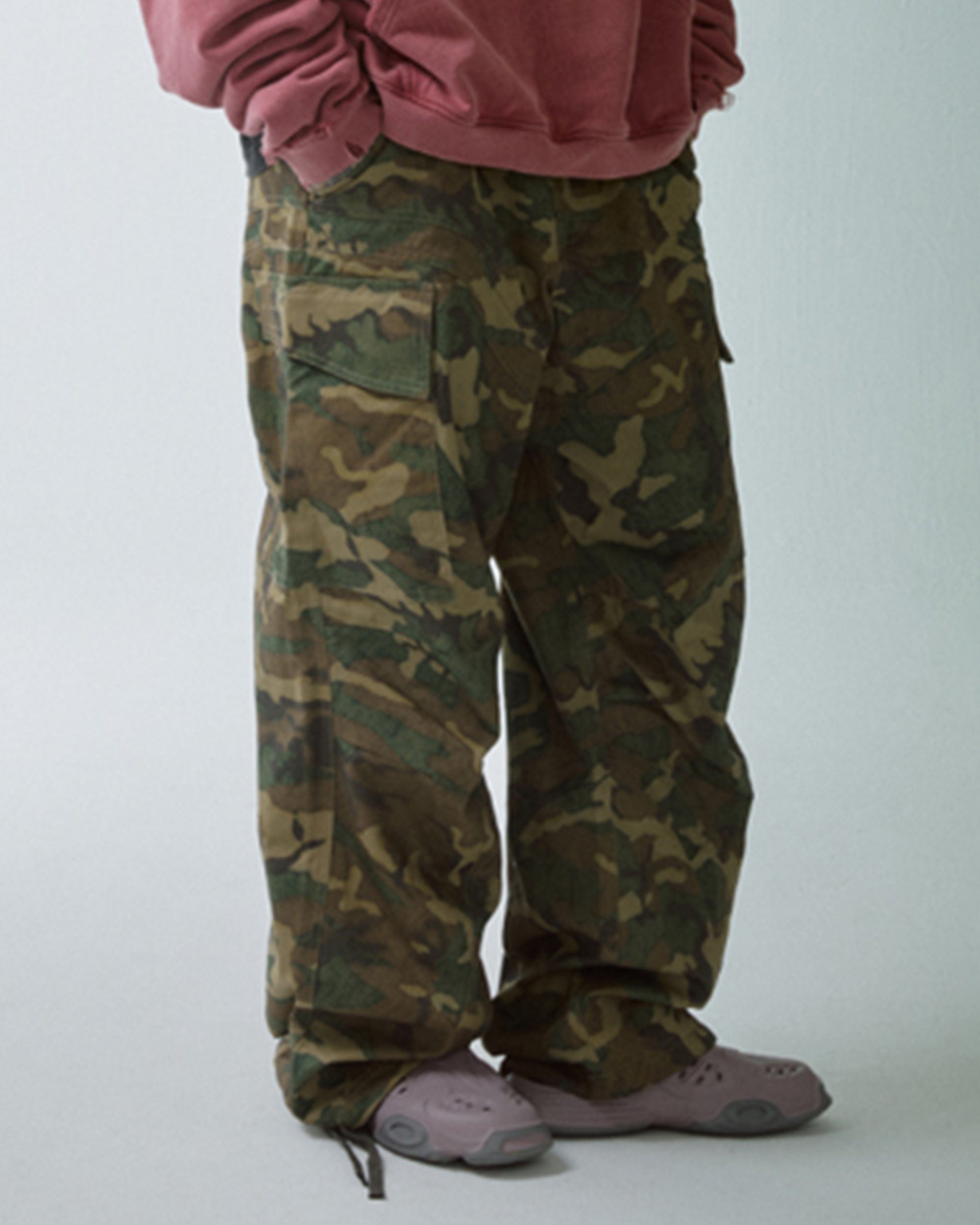 F2CE Wide-Leg Draw-String Camo Cargo Pants, premium urban and streetwear designers apparel on PROJECTISR.com, F2CE