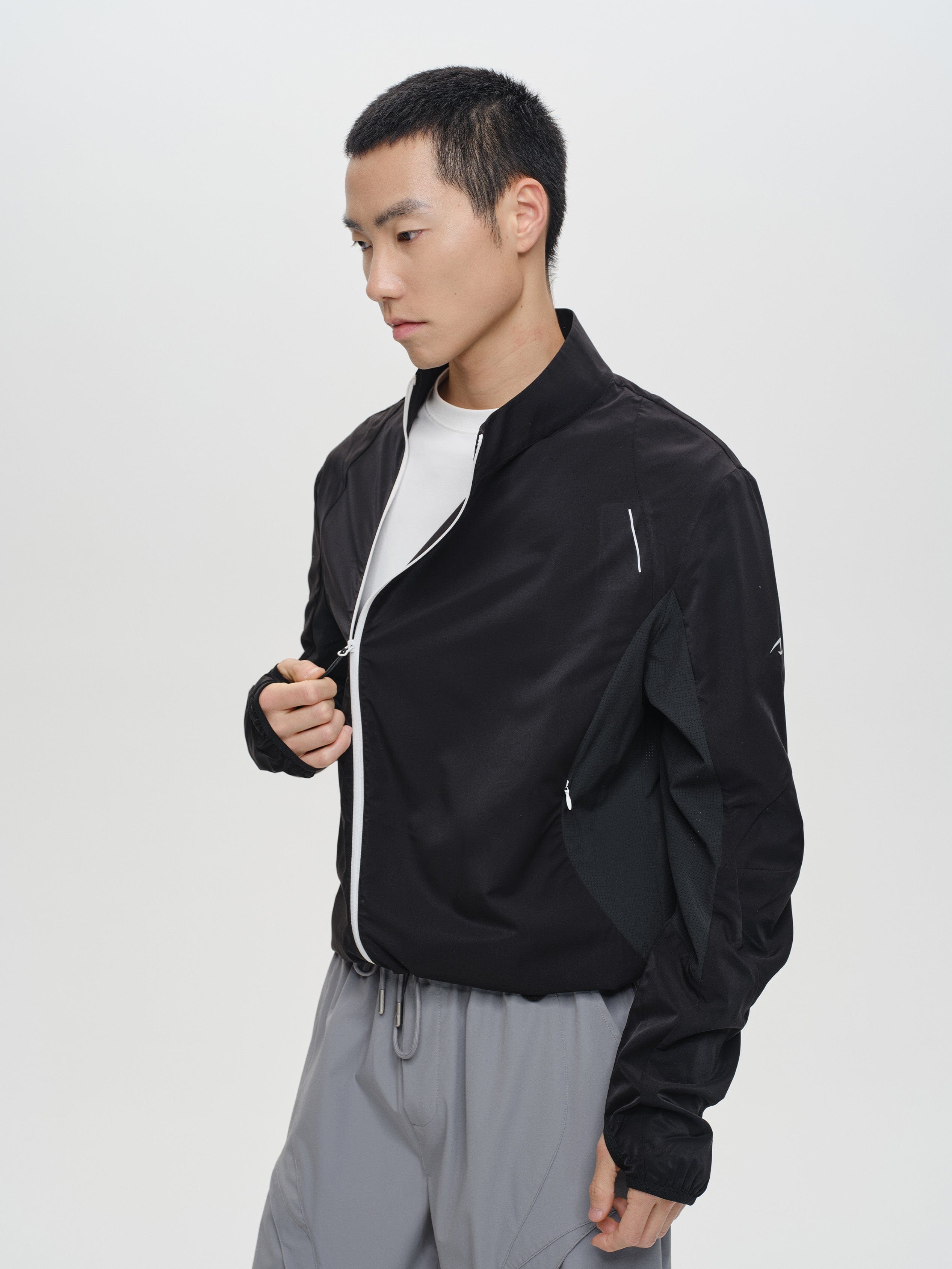 CATSSTAC Asym Zip Stand-Collar Quick-Dry UV Protection Jacket, premium urban and streetwear designers apparel on PROJECTISR.com, CATSSTAC