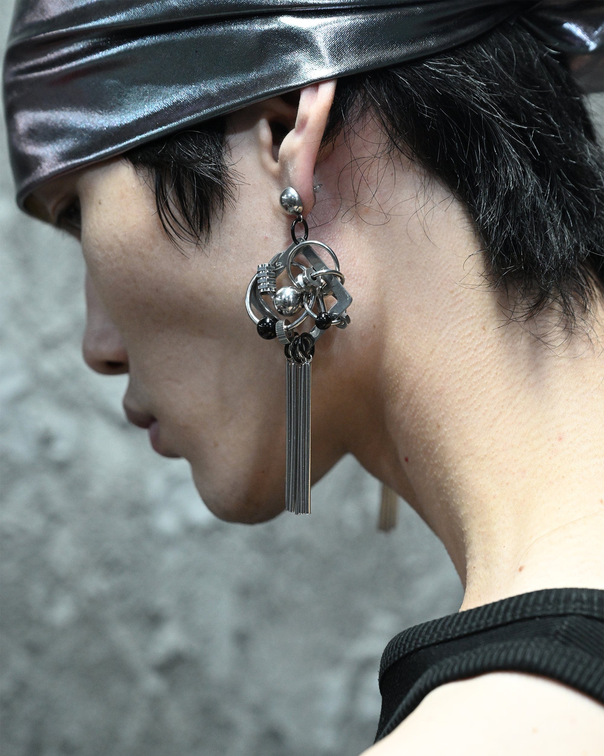 ILLUSORY Ex Machina Tassels Earring / Ear Clip, premium urban and streetwear designers apparel on PROJECTISR.com, ILLUSORY