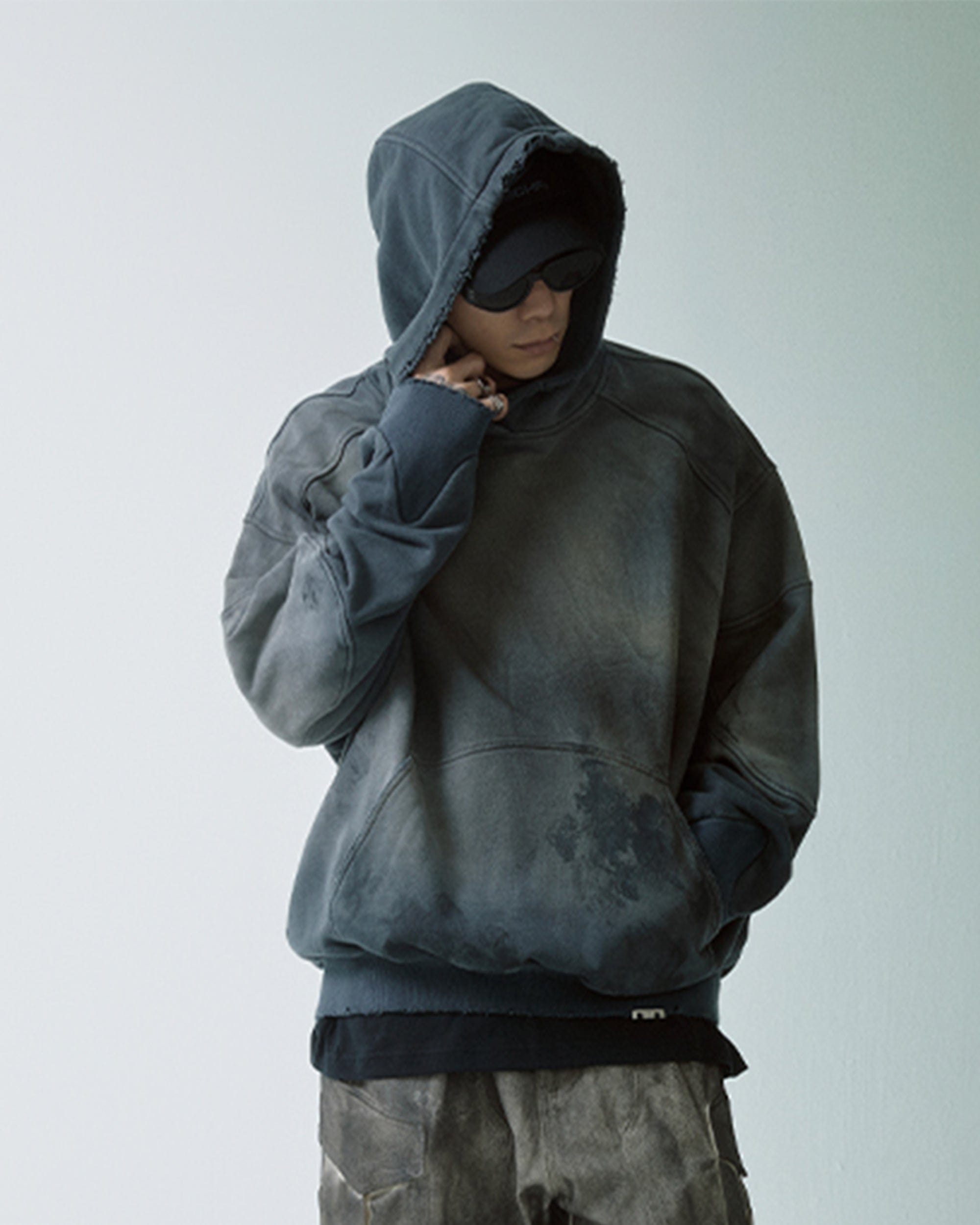 F2CE Distressed Spliced Hoodie, premium urban and streetwear designers apparel on PROJECTISR.com, F2CE