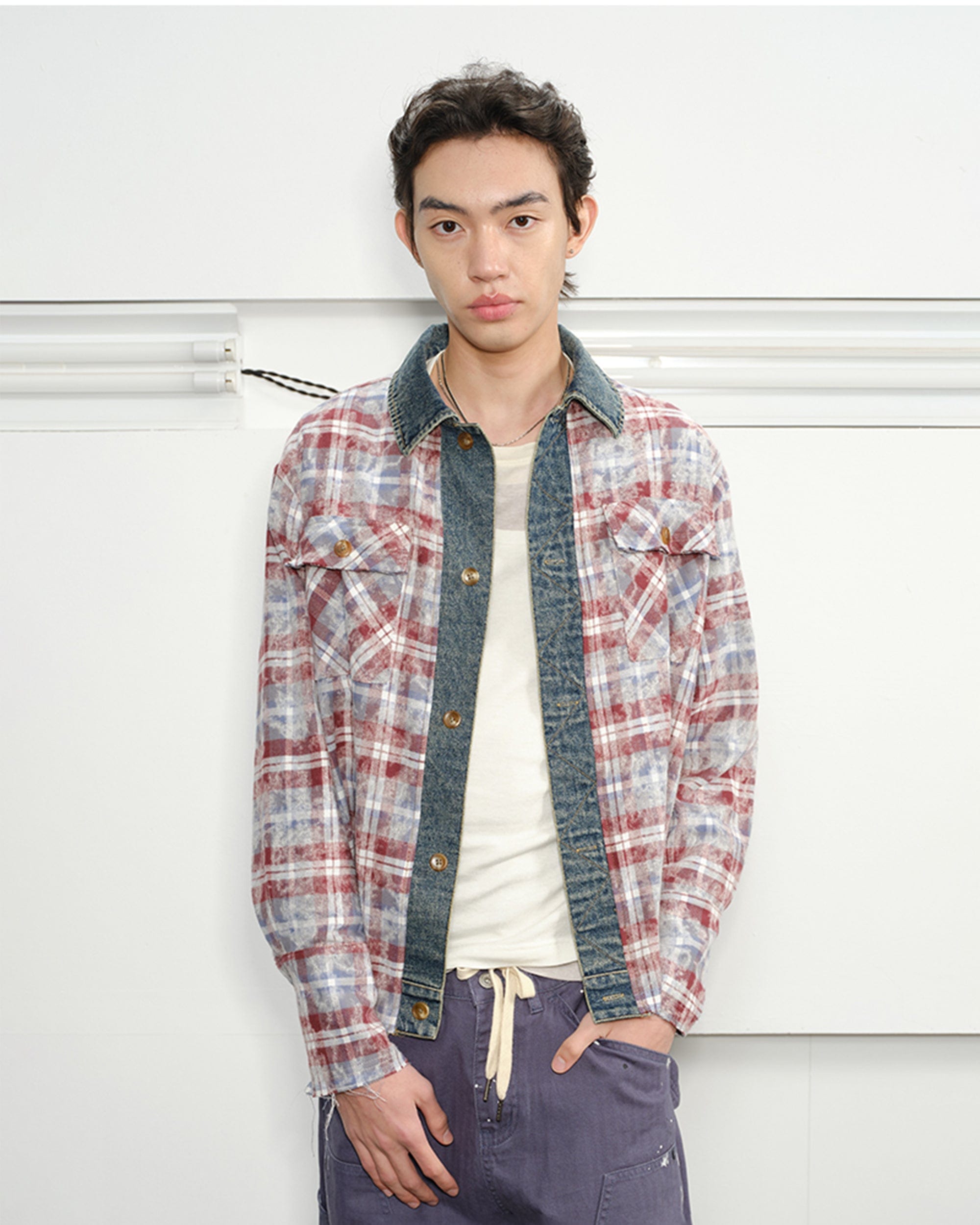 KREATE Denim Spliced Macarons Jacket