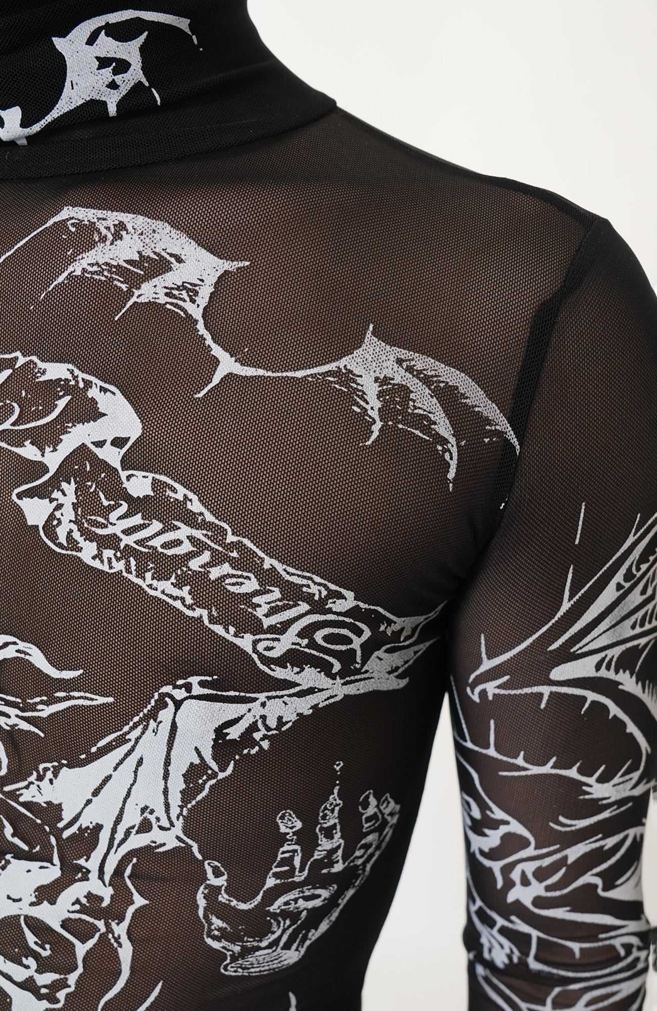 VE2 Gothic Tattoo Mesh Long-Sleeve Tee
