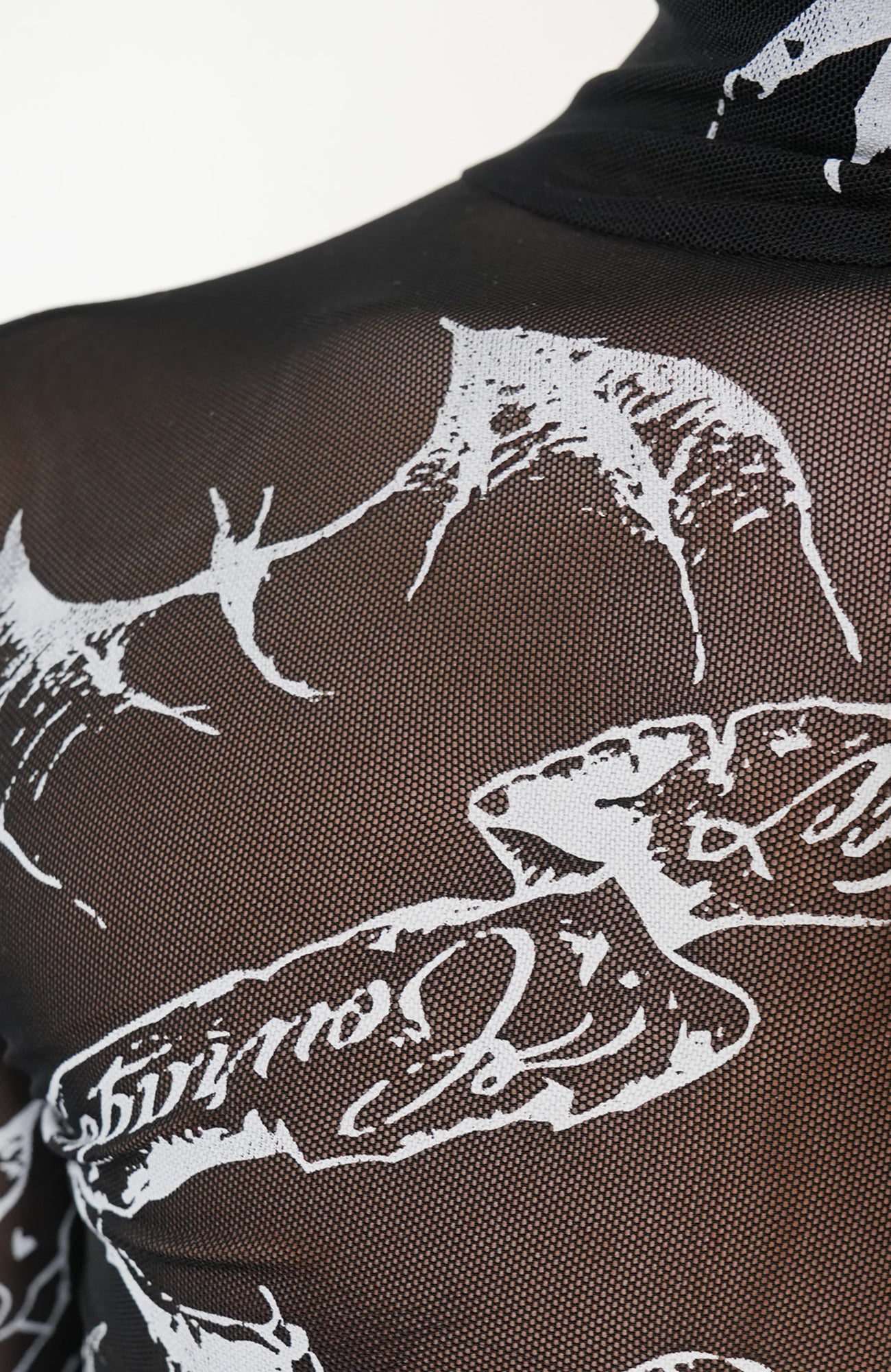 VE2 Gothic Tattoo Mesh Long-Sleeve Tee