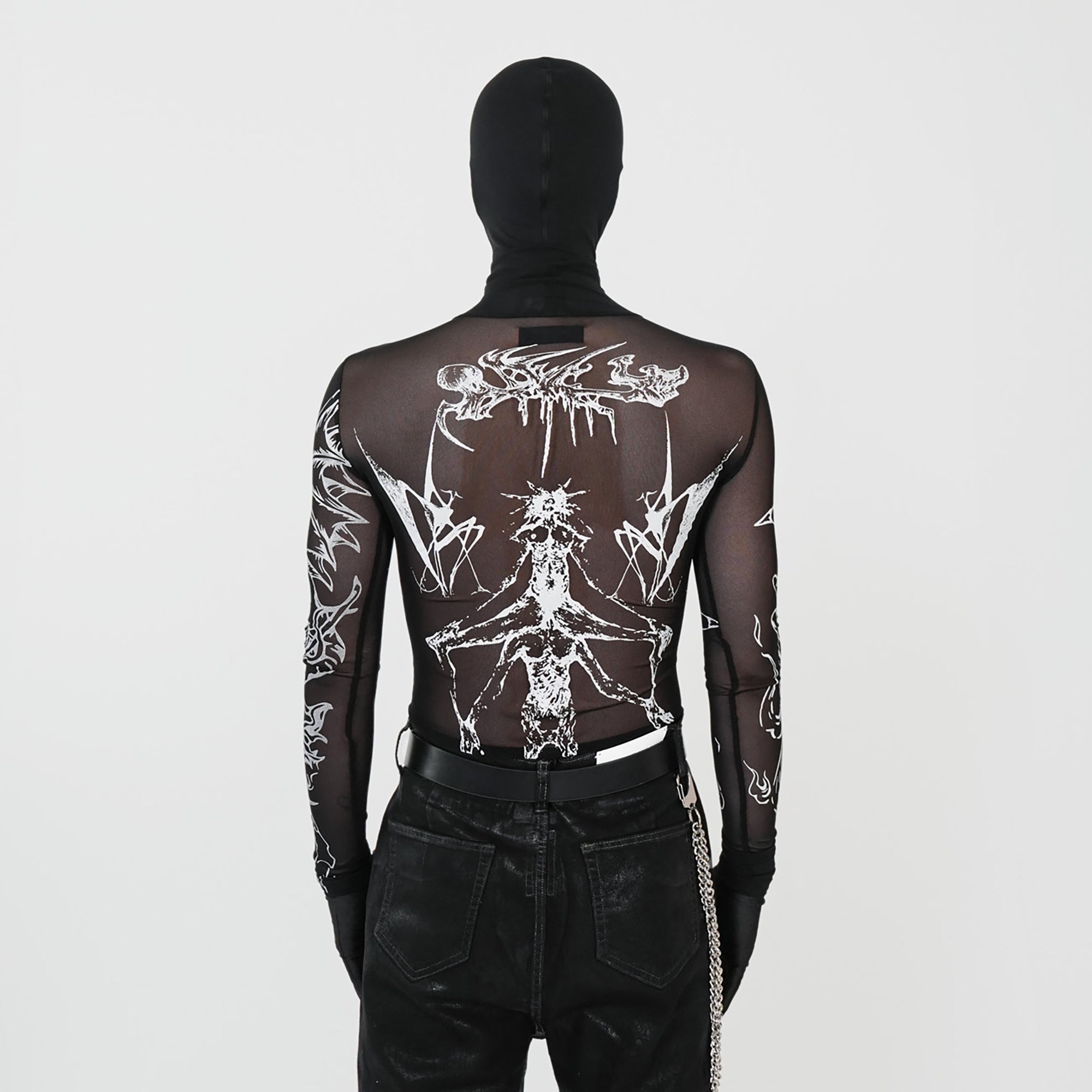 VE2 Gothic Tattoo Mesh Long-Sleeve Tee