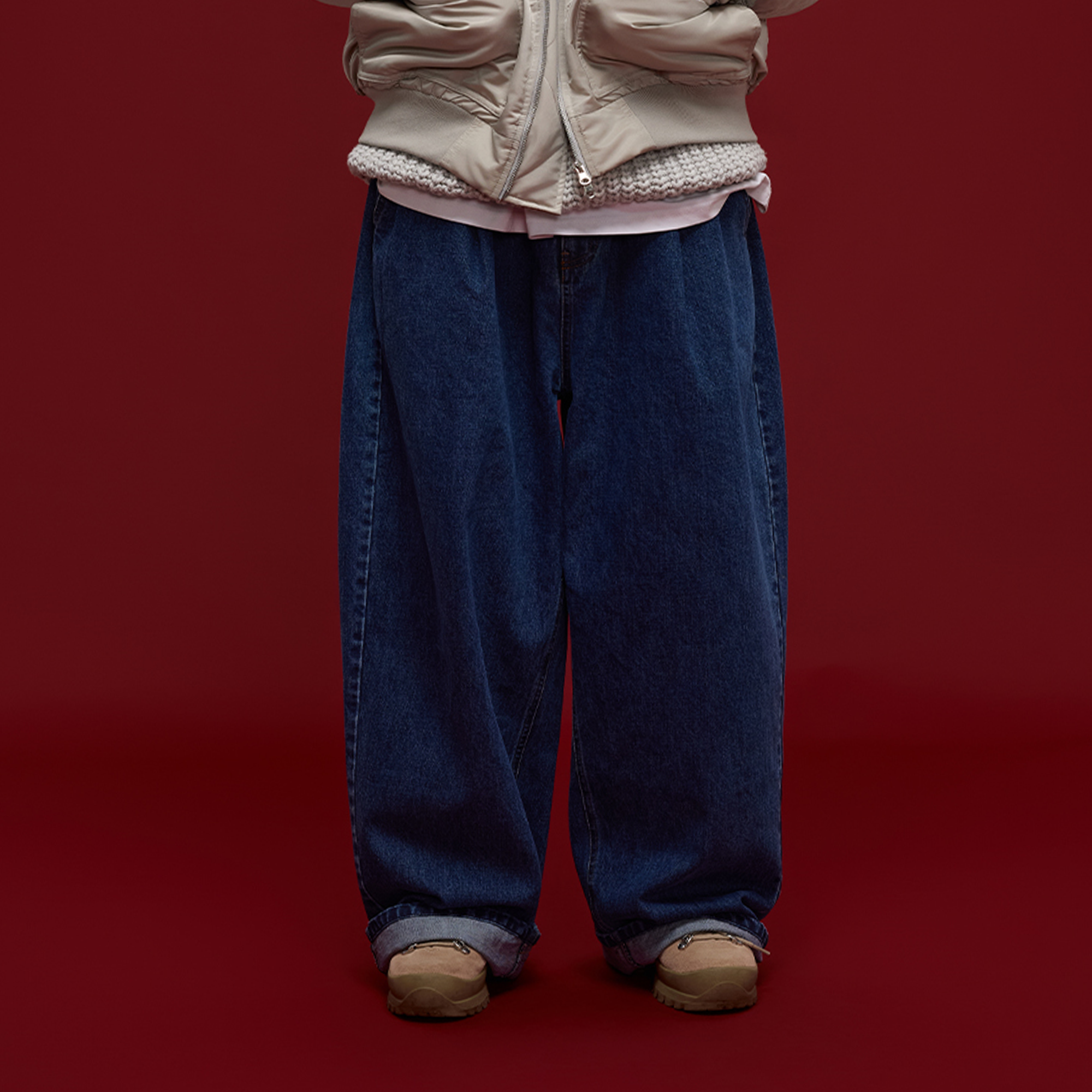 BANANA CLUB Essential Washed Wide-Leg Jeans