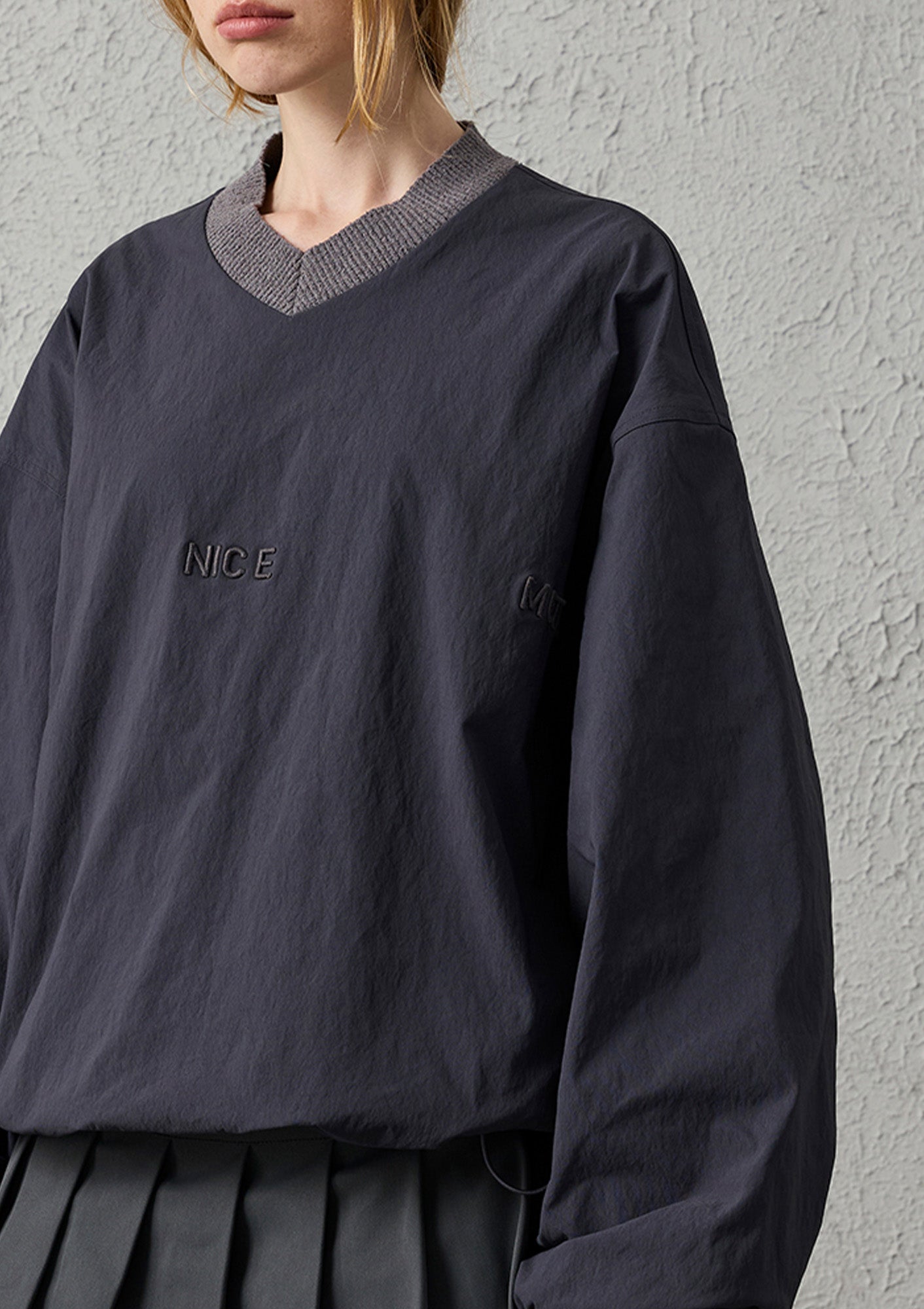 ORGANIC EMOTION Water-Repellent LOGO Embroidered Drawstring Sweatshirt, premium urban and streetwear designers apparel on PROJECTISR.com, ORGANIC EMOTION