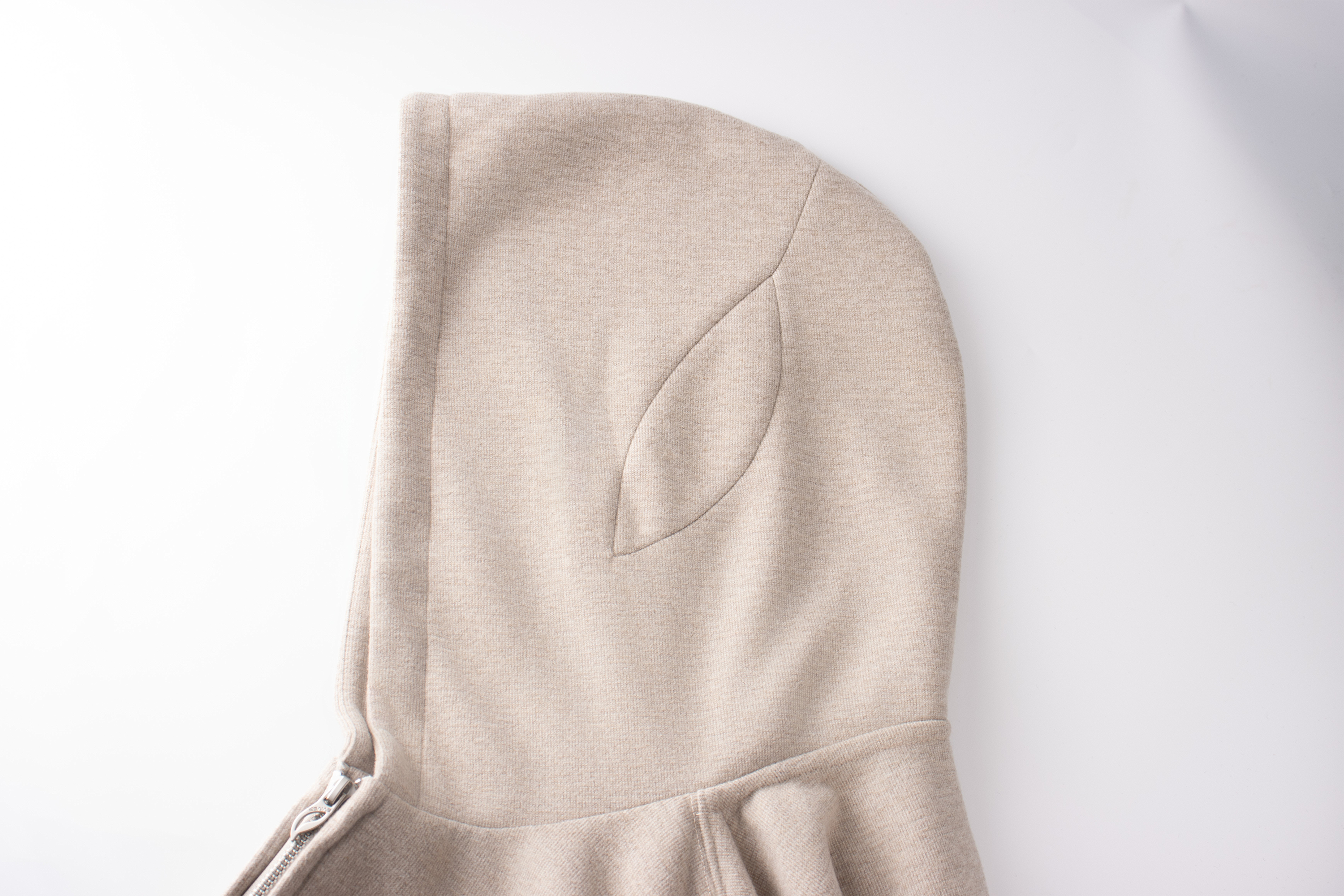 ESAIAS Wool Blend Panel Boxy Hooded Jacket
