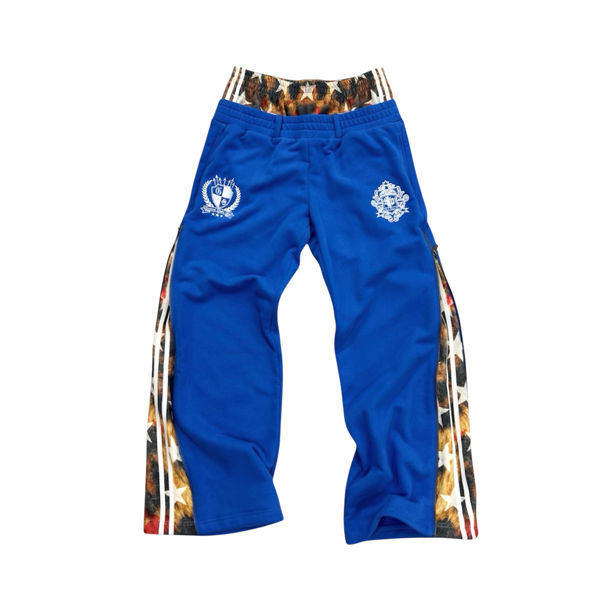 SAXGENWON Layered Double-Waistband Leopard Star Graphic Sweatpants