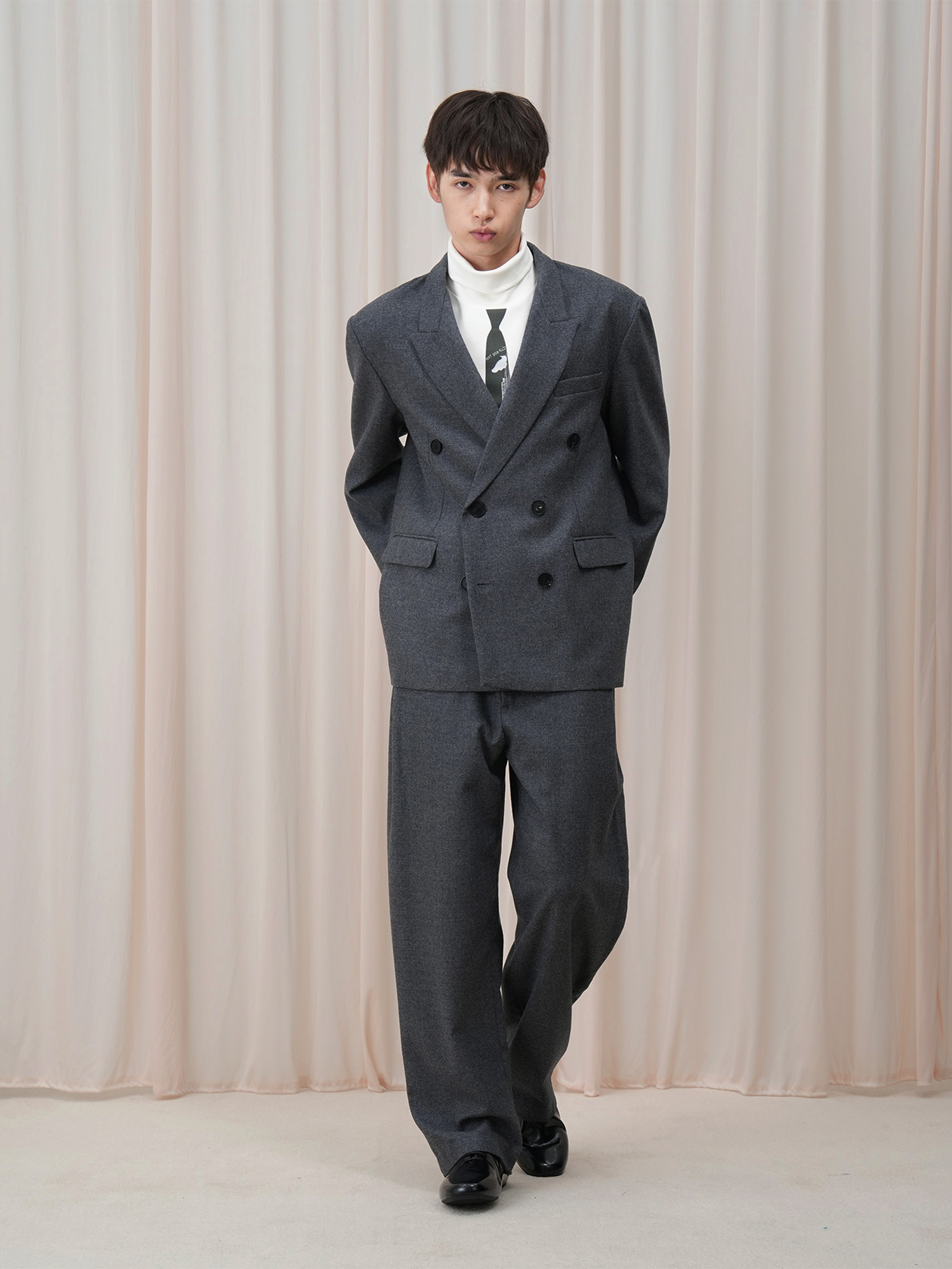 OUYANG WENJUN Essential Wool-Blend Wide-Leg Trousers
