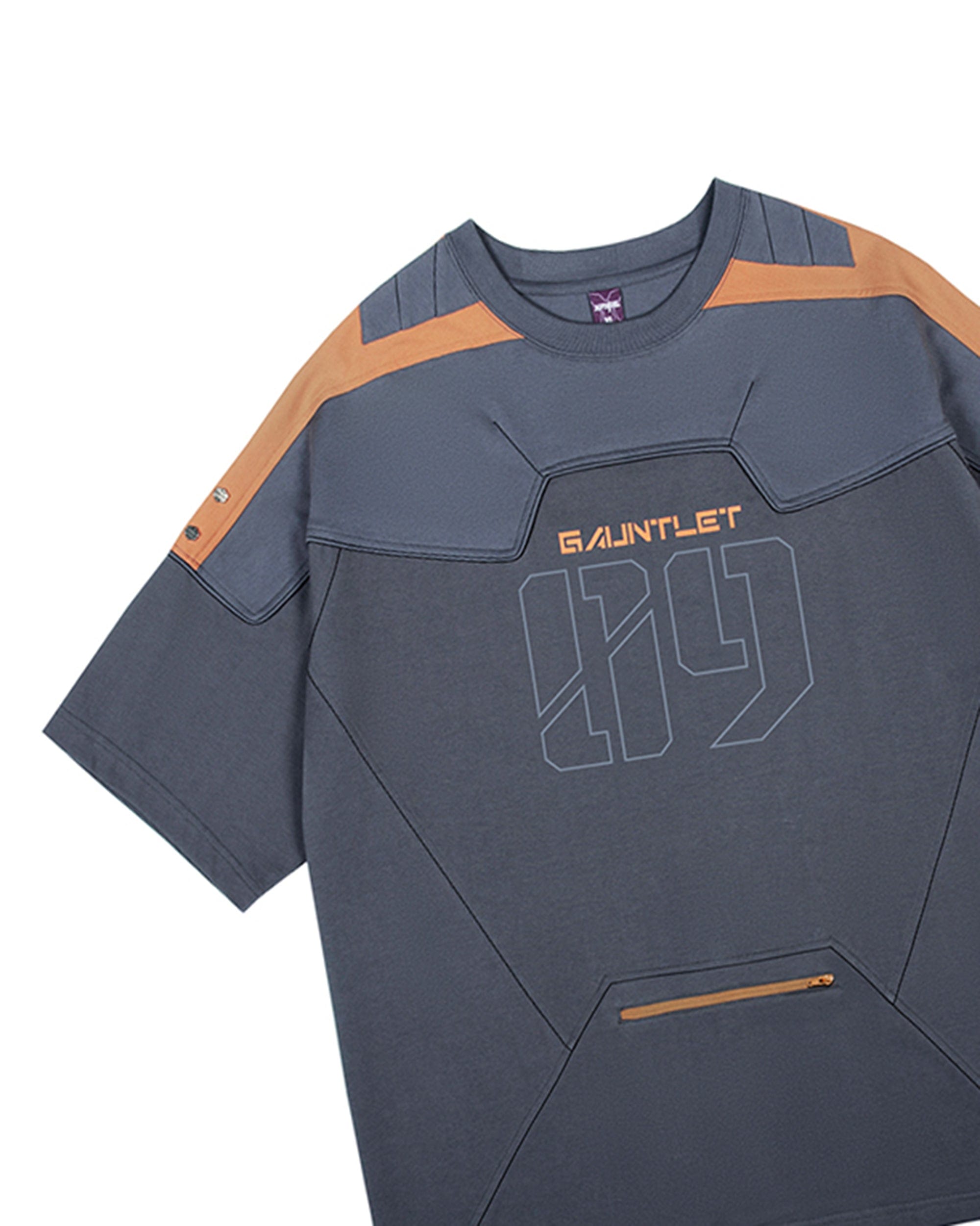 XIPHEVIL Modern Deconstructed Rivet Jersey Dark Orange, premium urban and streetwear designers apparel on PROJECTISR.com, XIPHEVIL