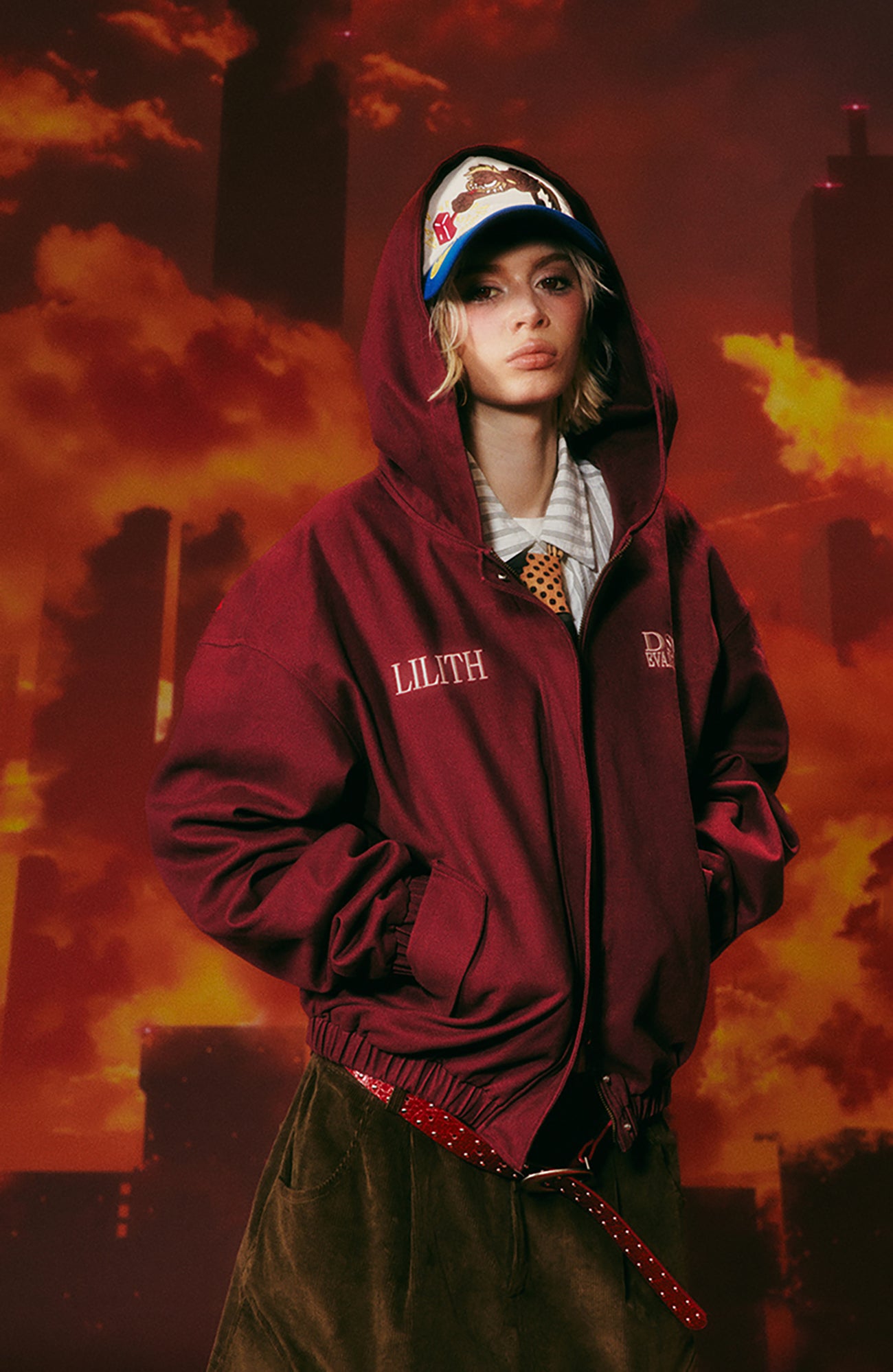 DONSMOKE X EVA Washed Hooded Jacket