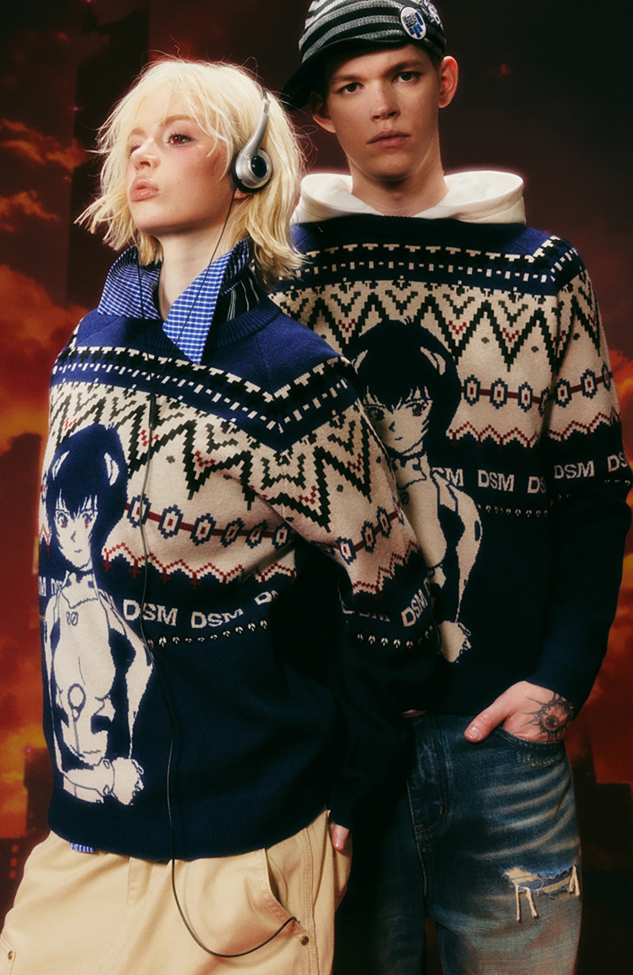DONSMOKE x EVA Jacquard Graphic Sweater